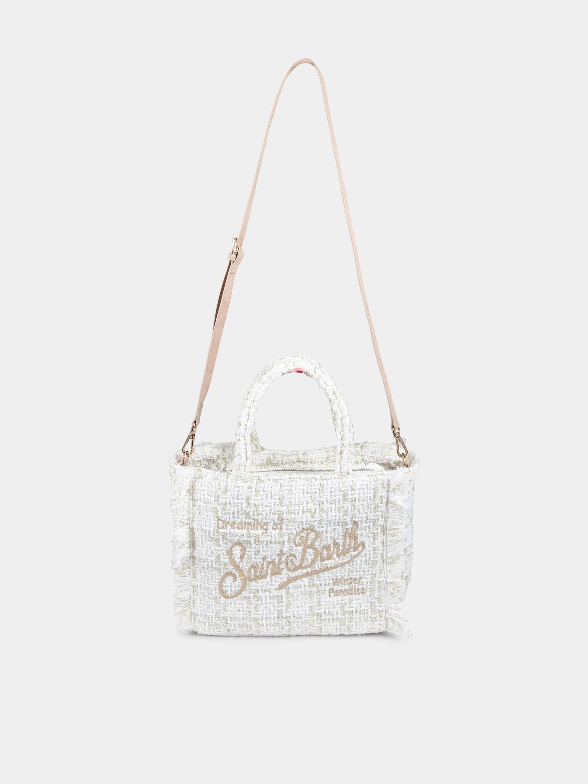 Borsa avorio Colette per bambina con logo,Mc2 Saint Barth,COL0015 00242G