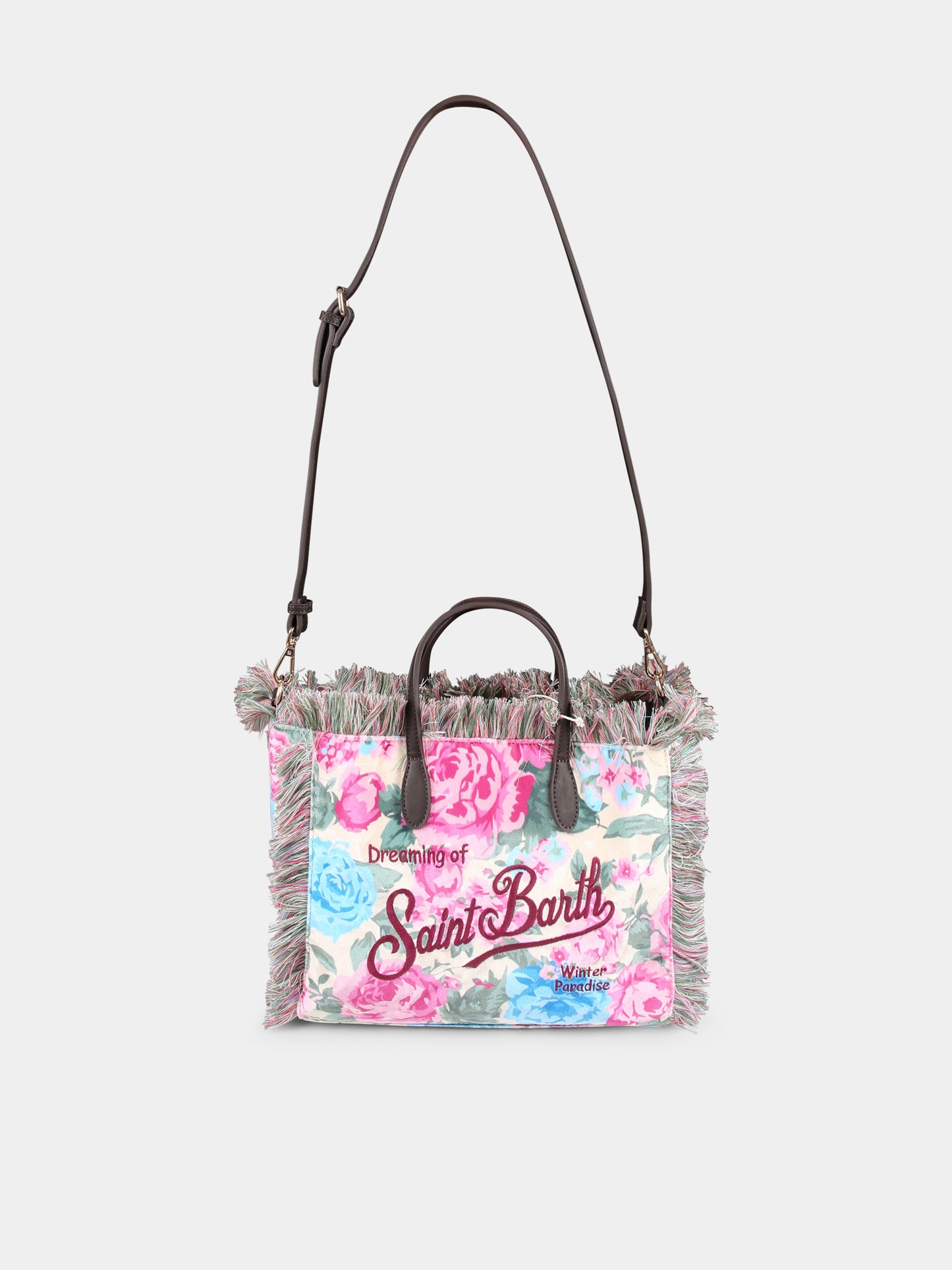 Borsa rosa Colette per bambina con logo e stampa floreale,Mc2 Saint Barth,COL0003 01382G