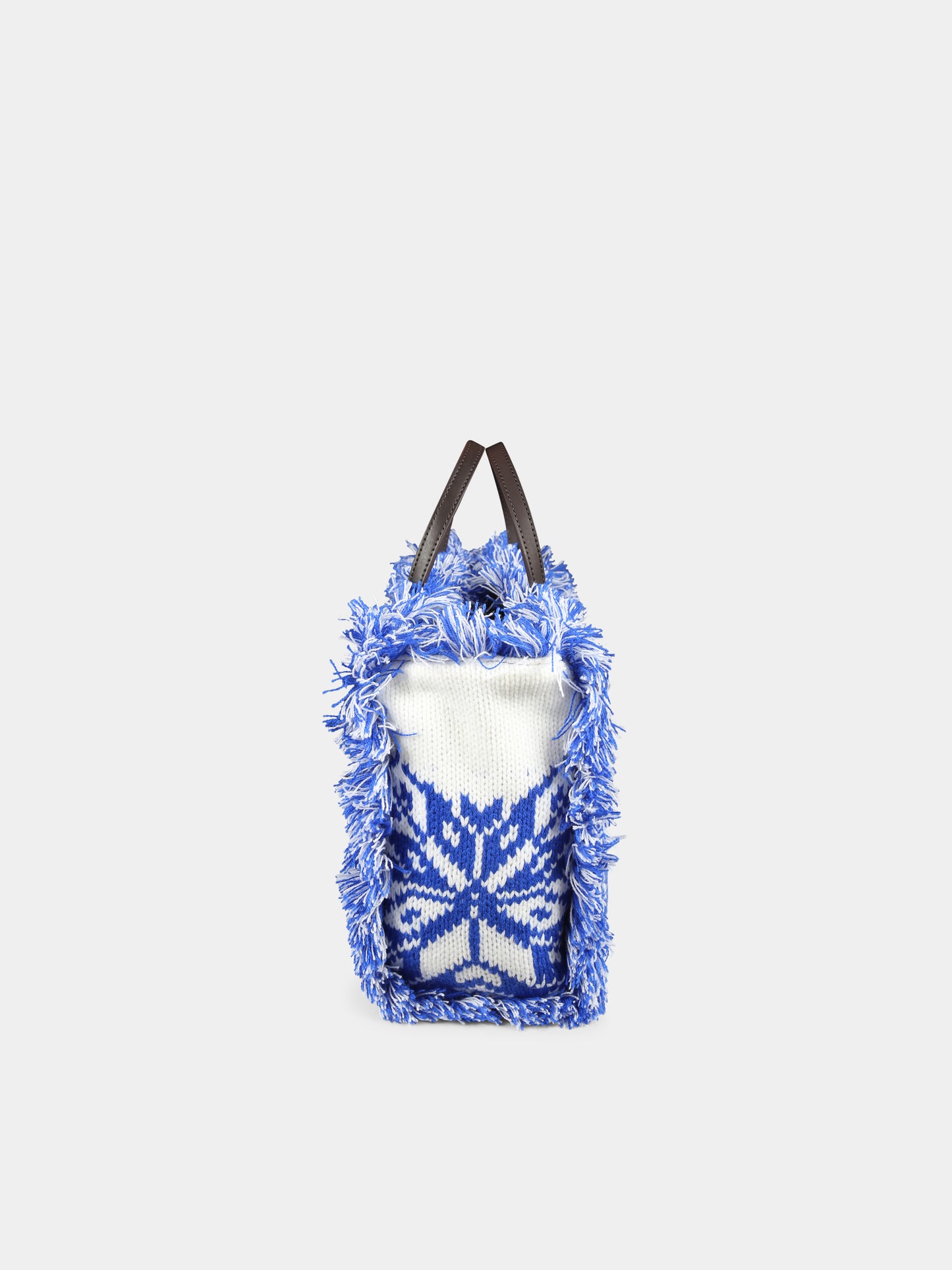 Borsa azzurra Colette per bambina con logo e motivo nordico,Mc2 Saint Barth,COL0003 00218C