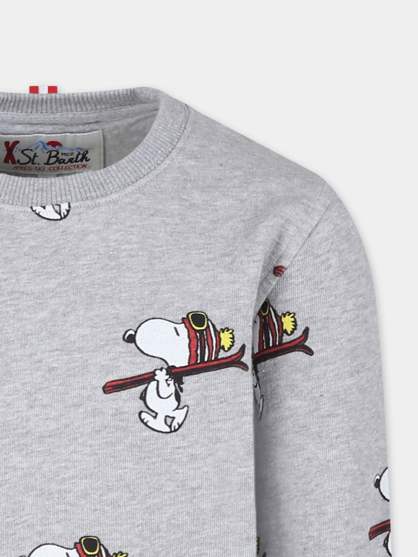 Felpa grigia per bambino con Snoopy all over,Mc2 Saint Barth,HUT0003 - 02023G