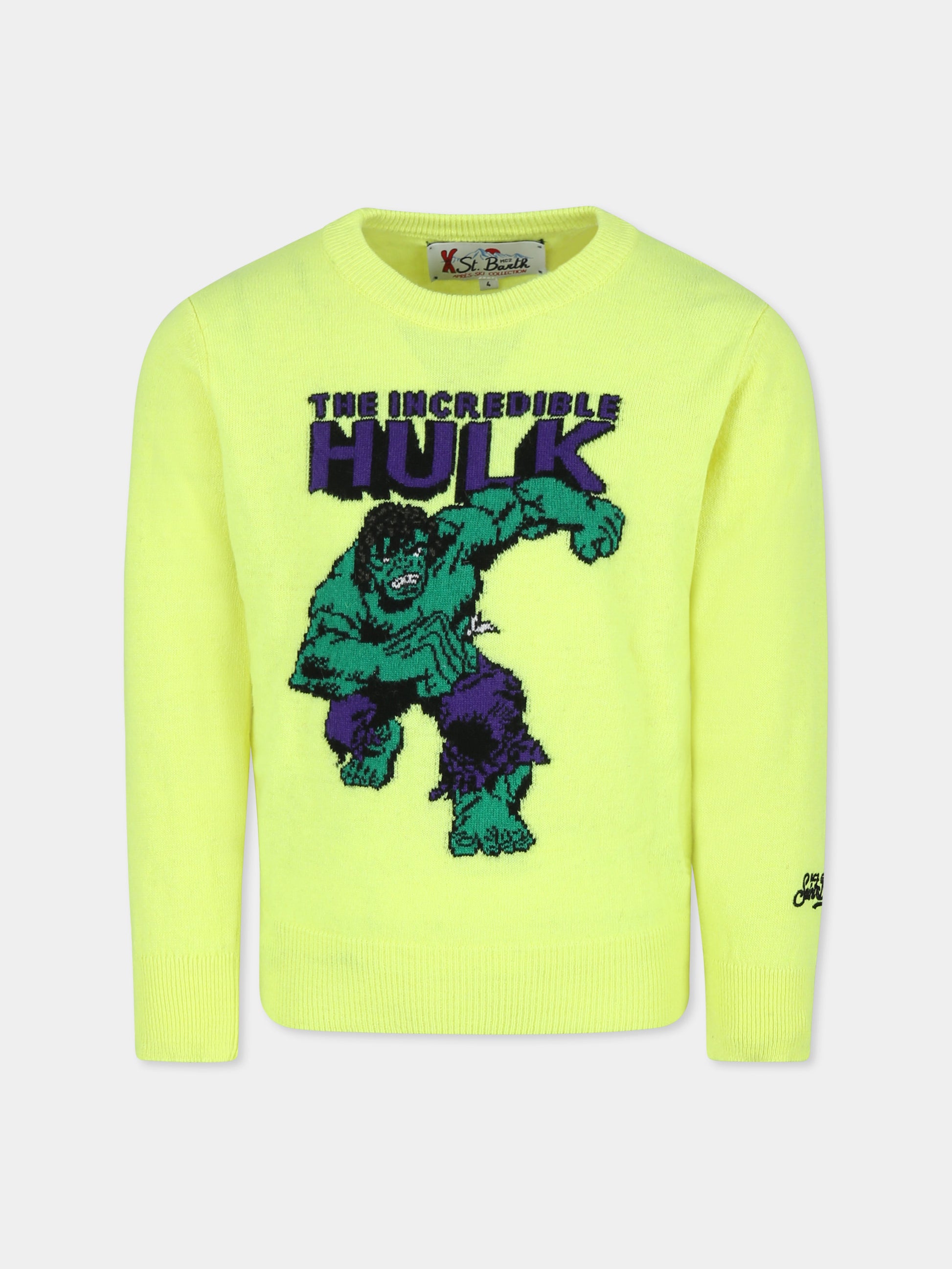 Maglione verde per bambino con Hulk,Mc2 Saint Barth,DOU0001 - 10197E