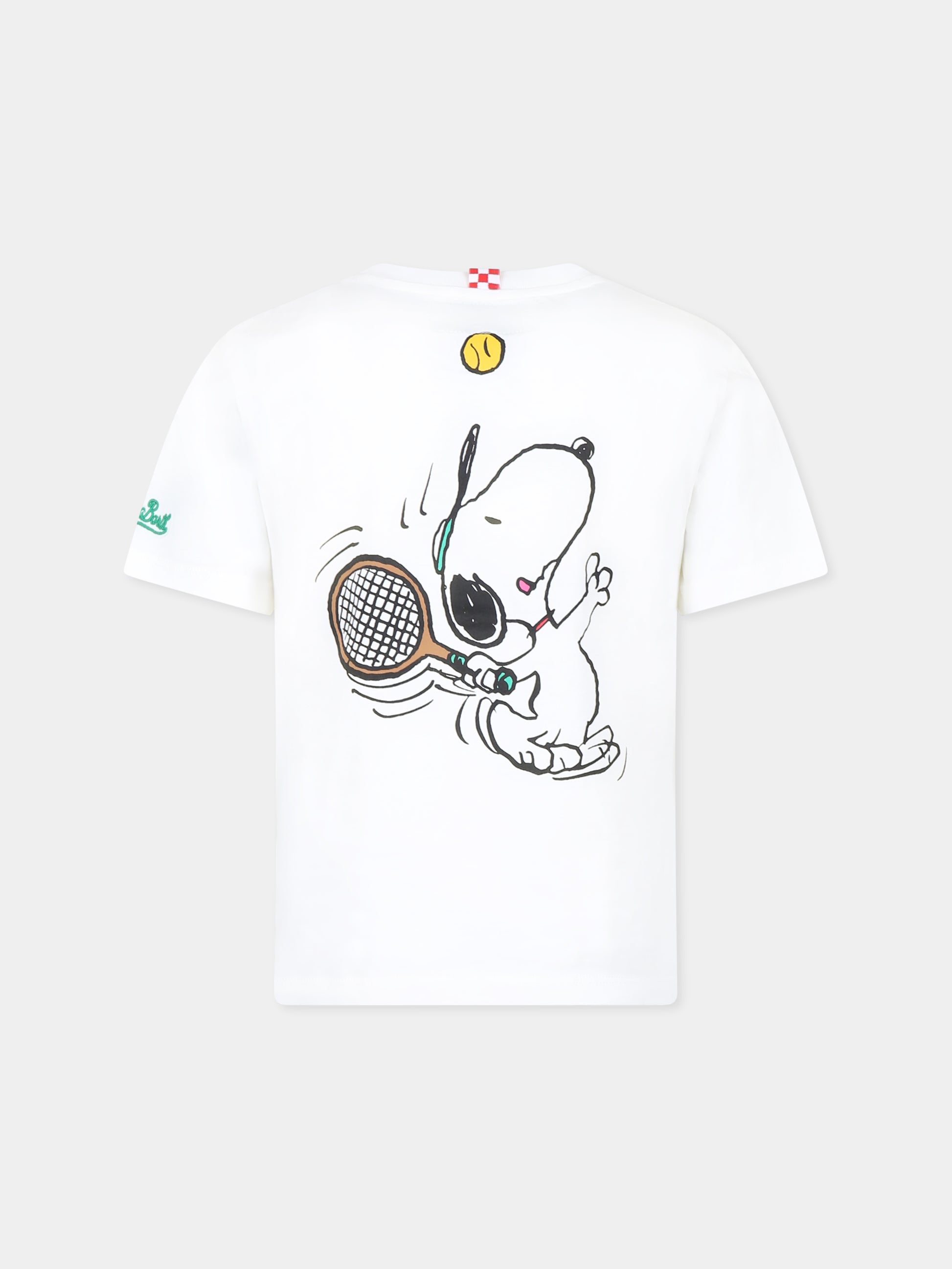 T-shirt bianca per bambino con Snoopy,Mc2 Saint Barth,CAM0001 - 01141G