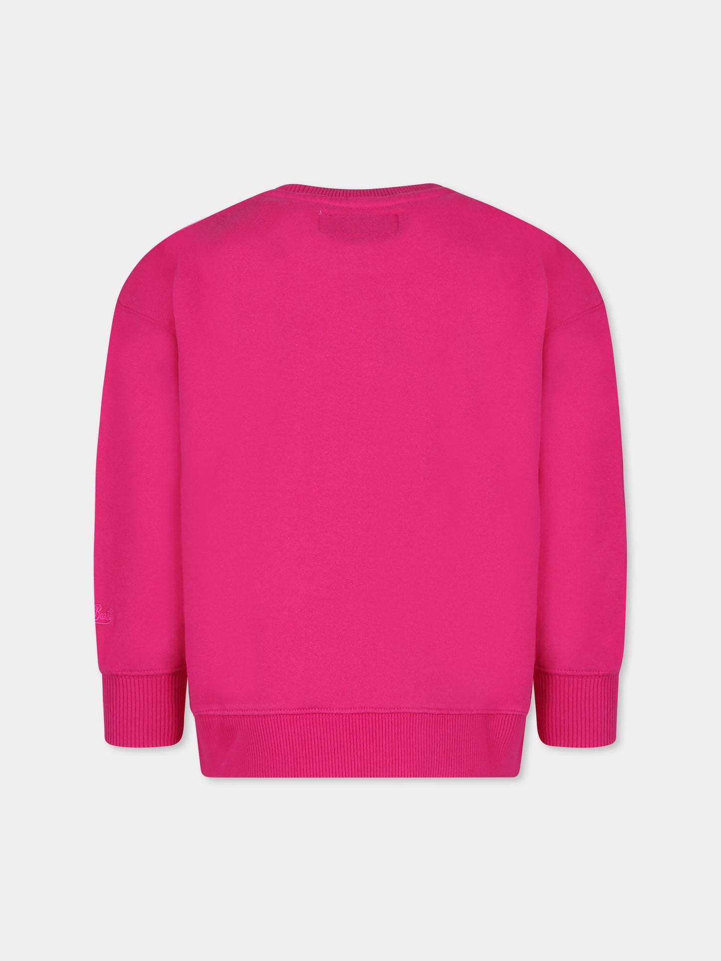 Sweat fuchsia pour fille avec écriture