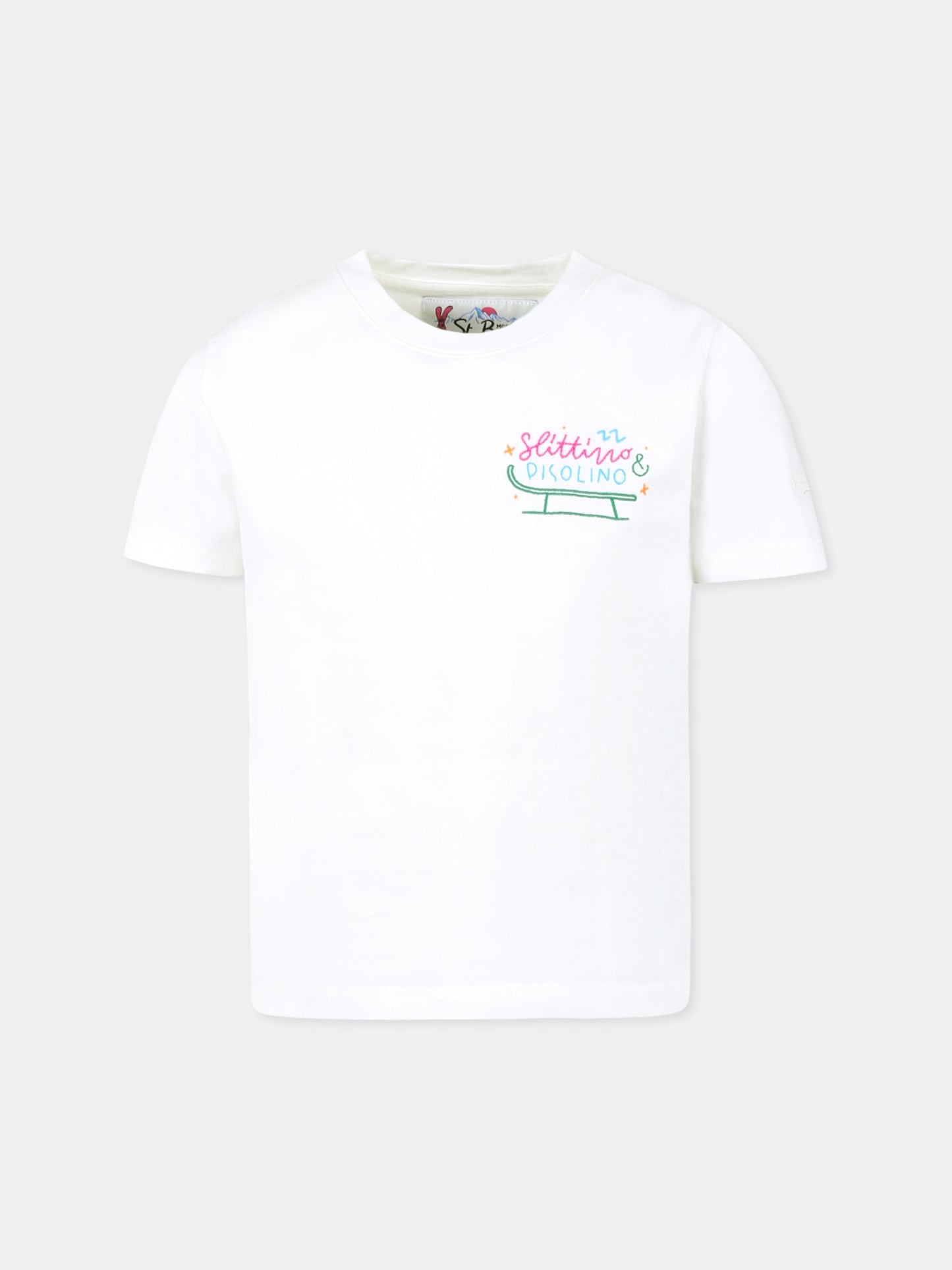 T-shirt bianca per bambina con slittino,Mc2 Saint Barth,ELLY002 - 00946G