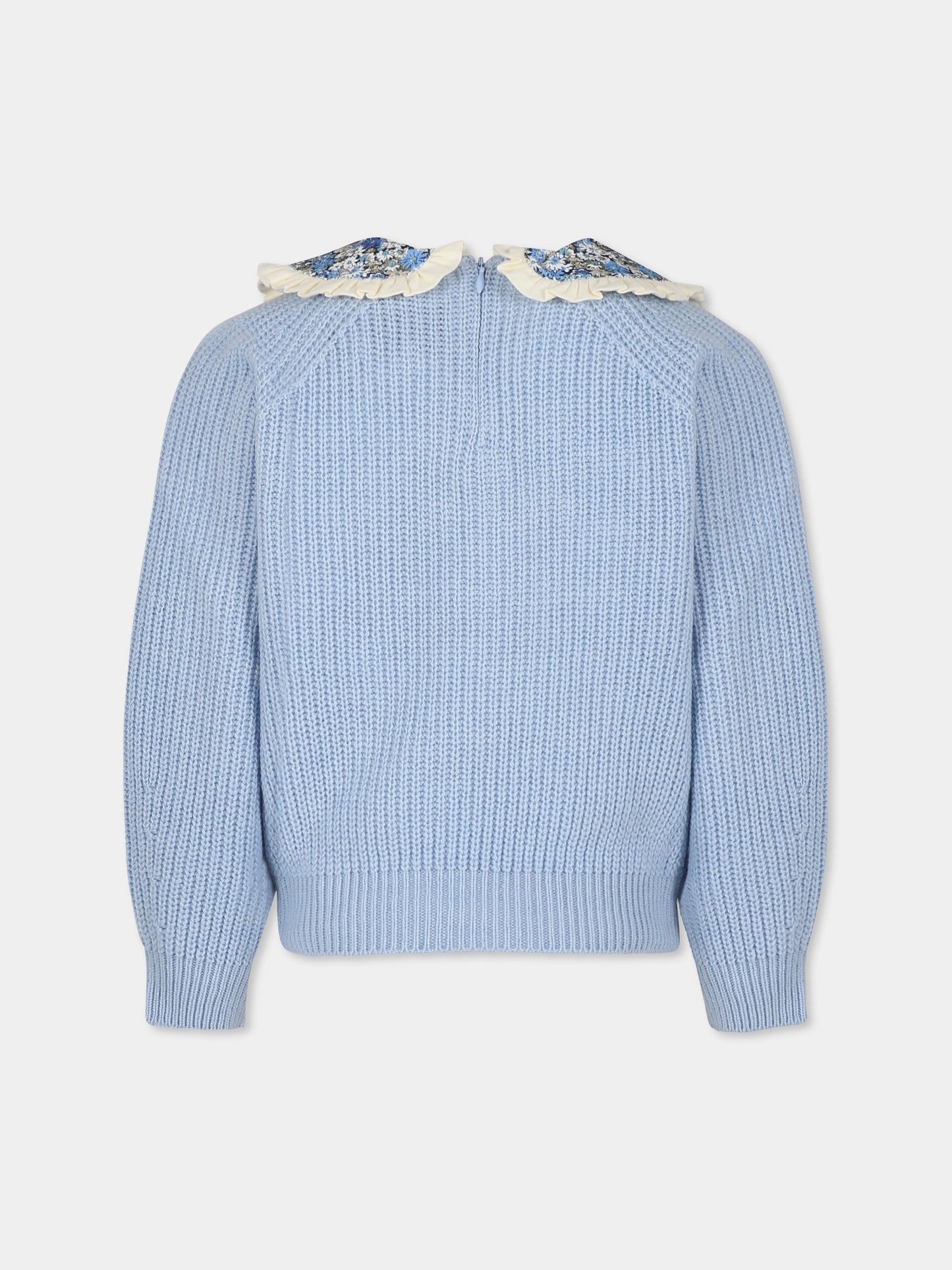 Maglione celeste per bambina con scritta Cocca di mamma,Mc2 Saint Barth,CAJ001 - 00132G