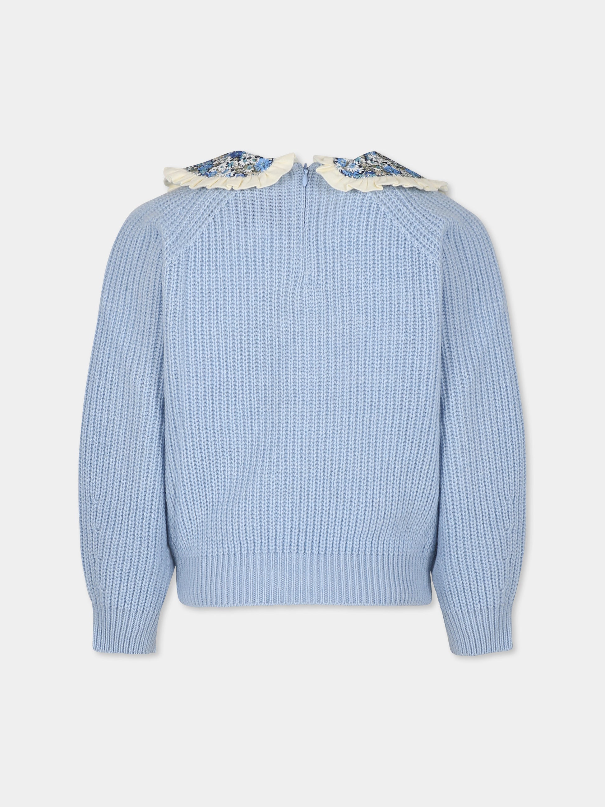 Maglione celeste per bambina con scritta Cocca di mamma,Mc2 Saint Barth,CAJ001 - 00132G