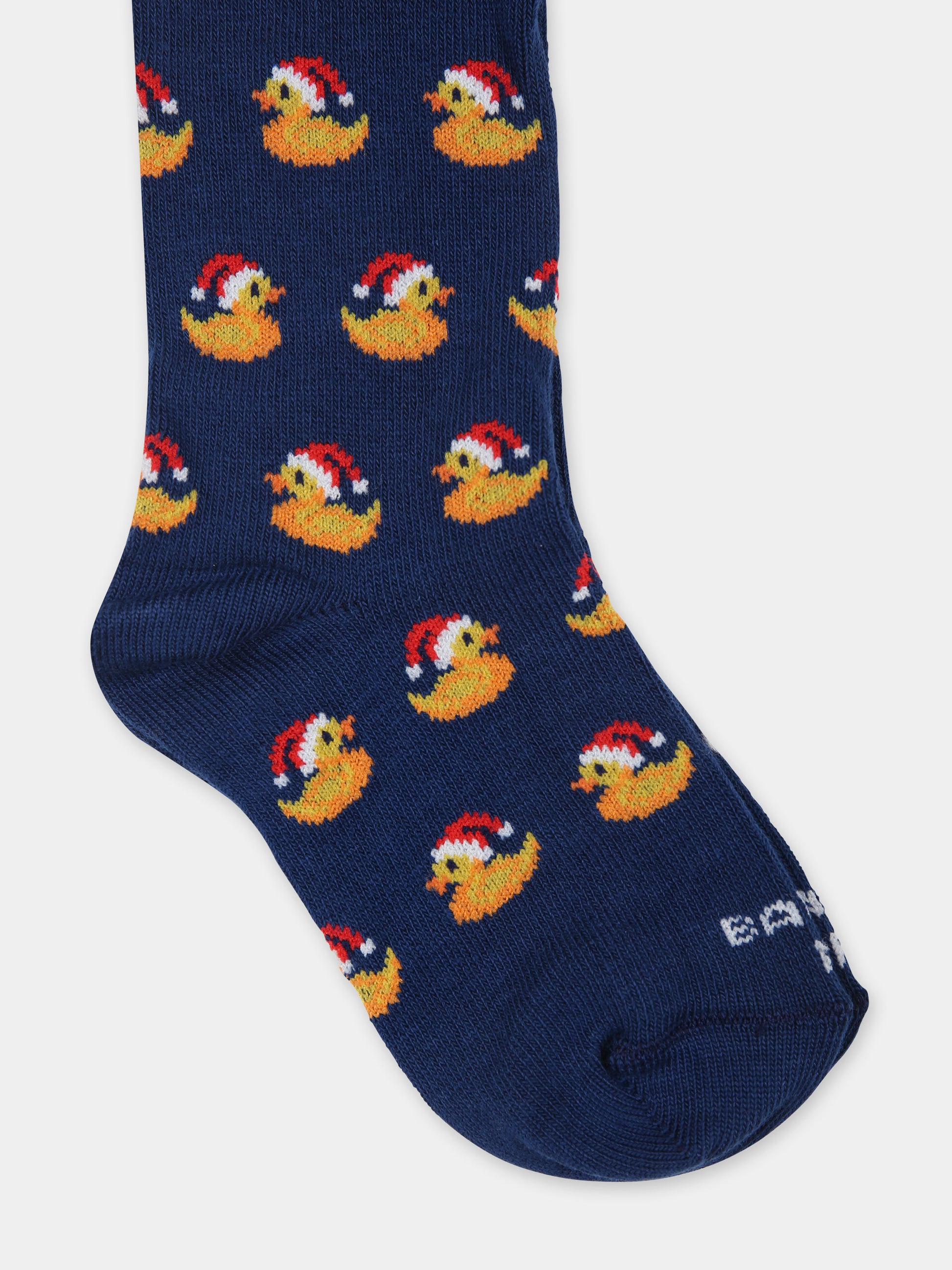 Calze blu per bambino con Ducky Santa Claus,Mc2 Saint Barth,SOX0002 10228E