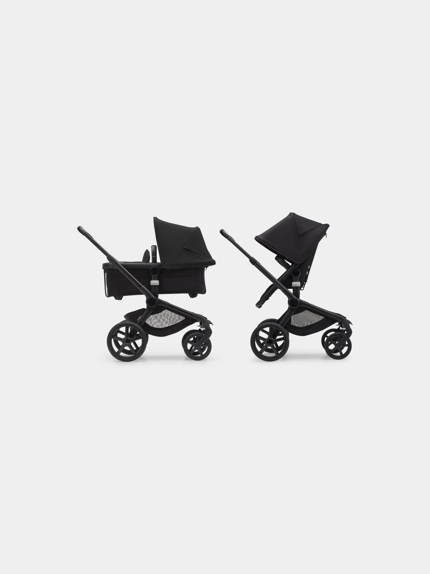 Passeggino Fox 5 completo Black/Midnight black per neonati