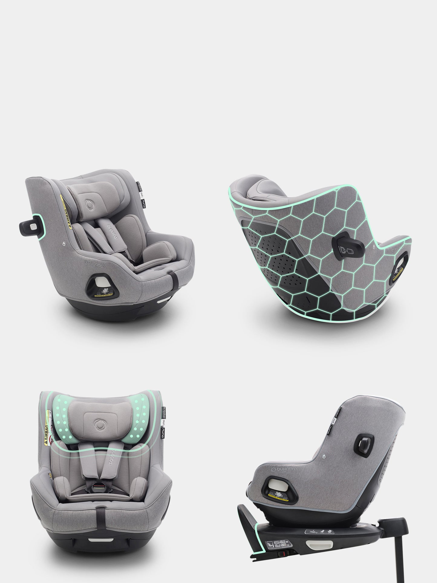 Seggiolino auto Bugaboo Owl by Nuna Grigio per neonati