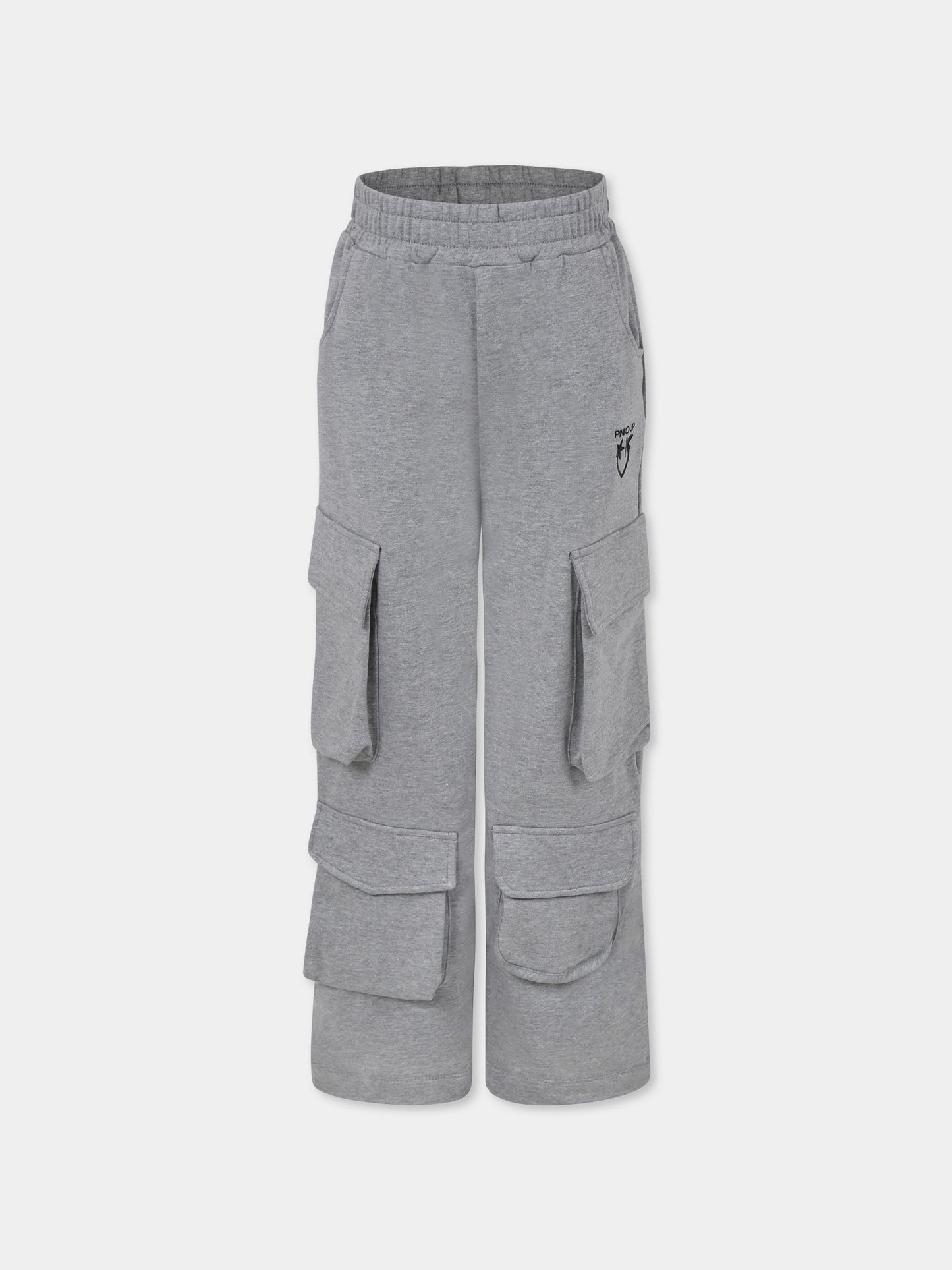 Pantalon gris pour fille avec logo