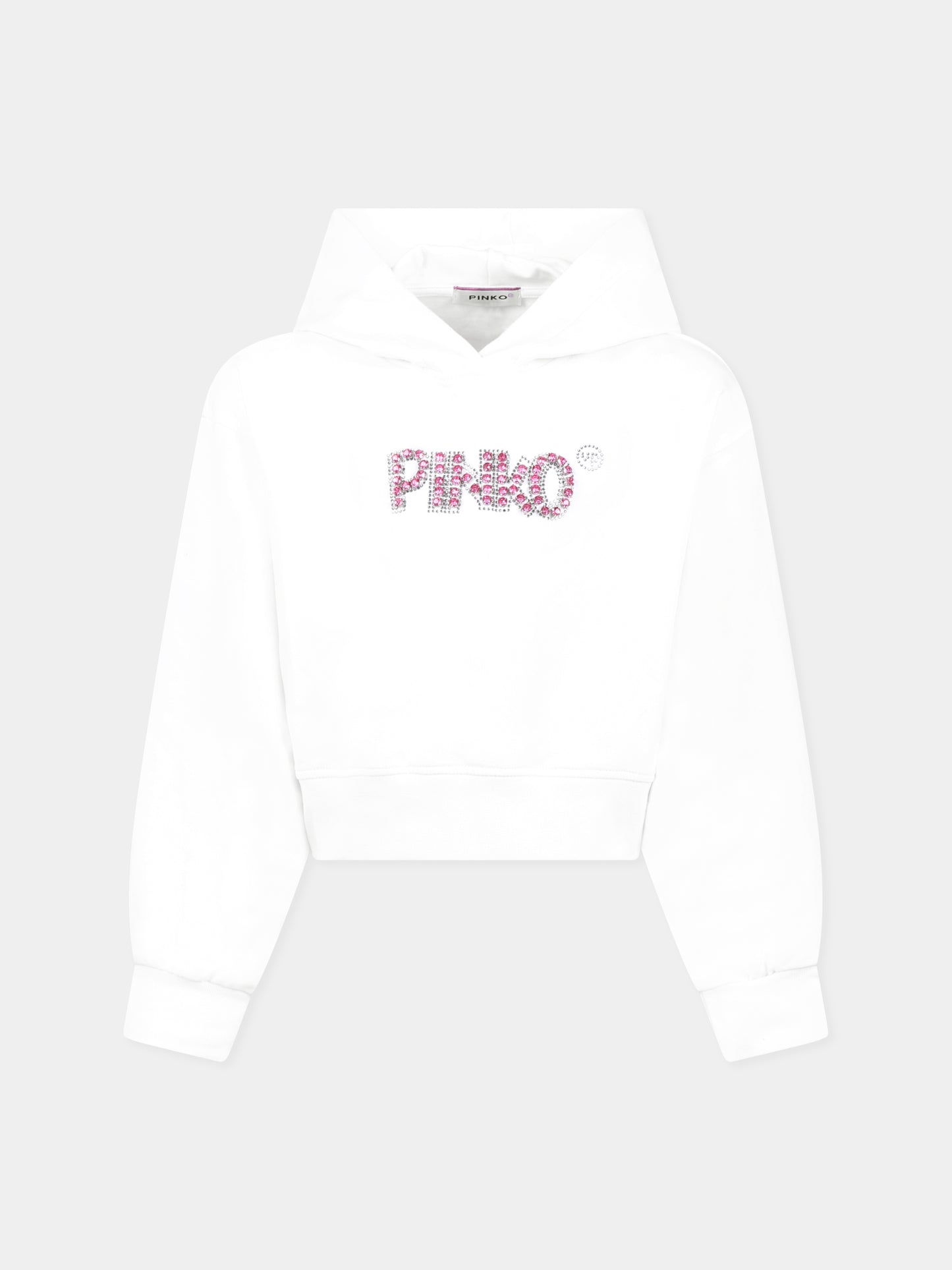 Sweat blanc pour fille avec logo