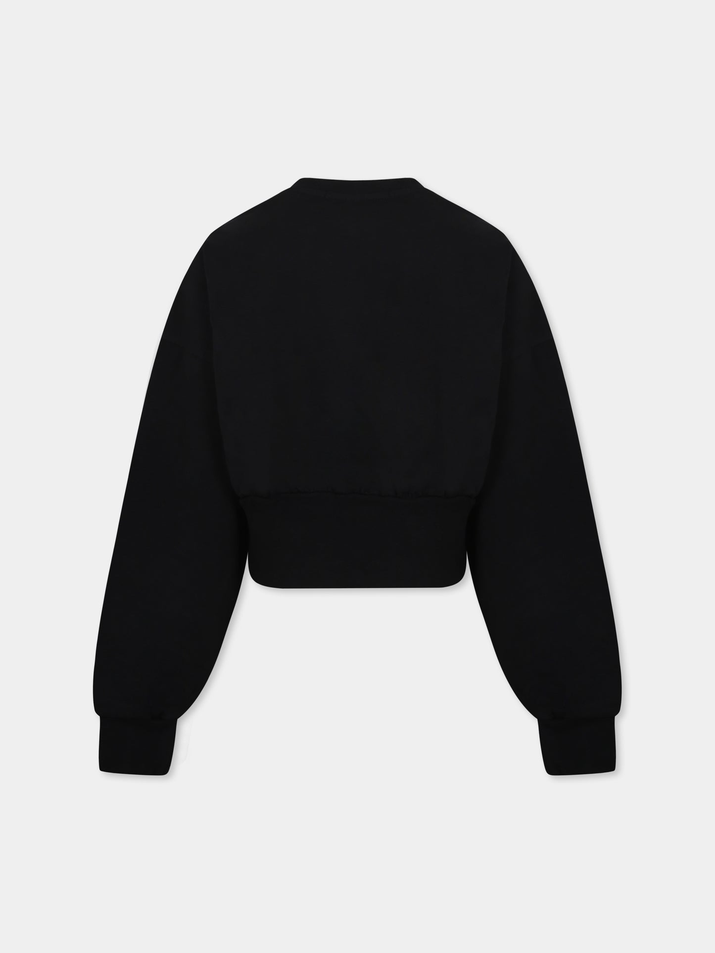 Felpa crop nera per bambina con logo,Pinko,F4PIJGSW035 110