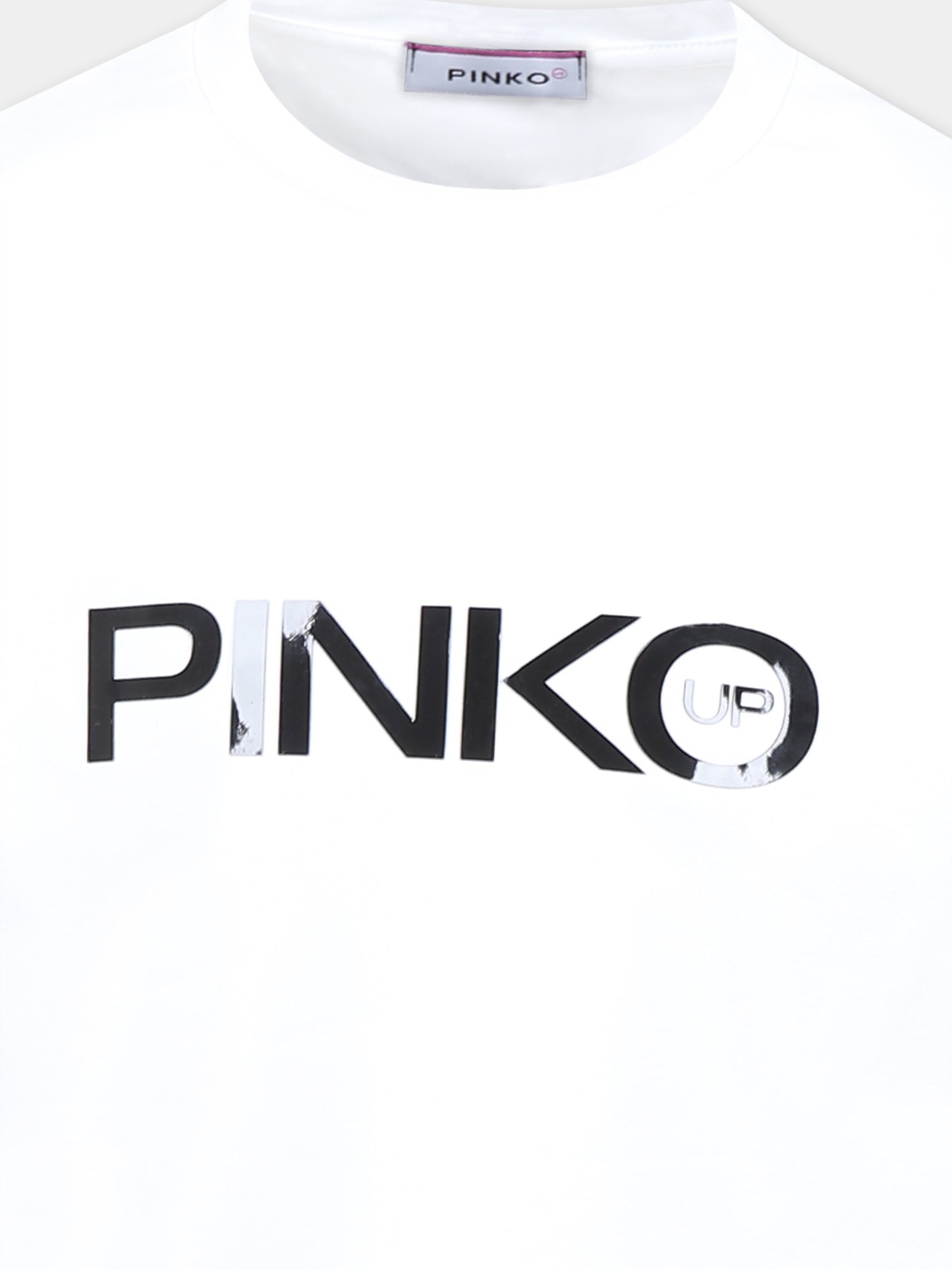 T-shirt bianca per bambina con logo,Pinko,F4PIJGTH092 002