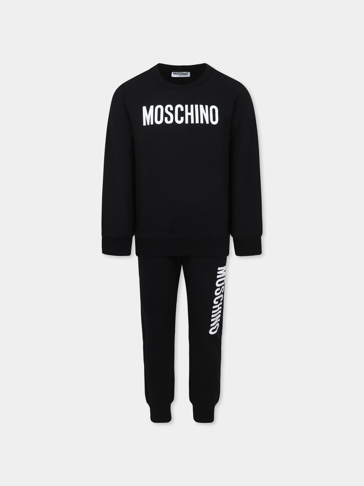 Completo nero per bambino con logo,Moschino Kids,HUK045 LDA21 60100