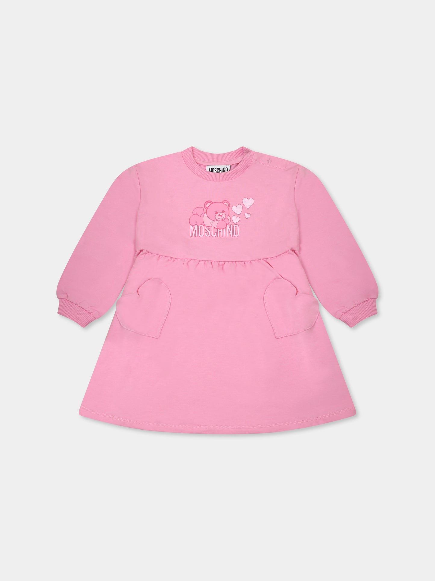 Robe rose pour bébé fille avec Teddy Bear