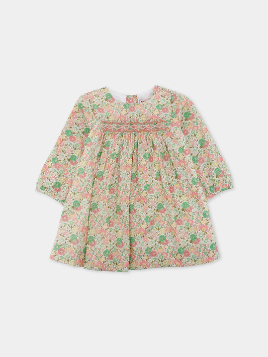 Vestito multicolor per neonata con stampa floreale,Bonpoint,W05XDRW00002 521