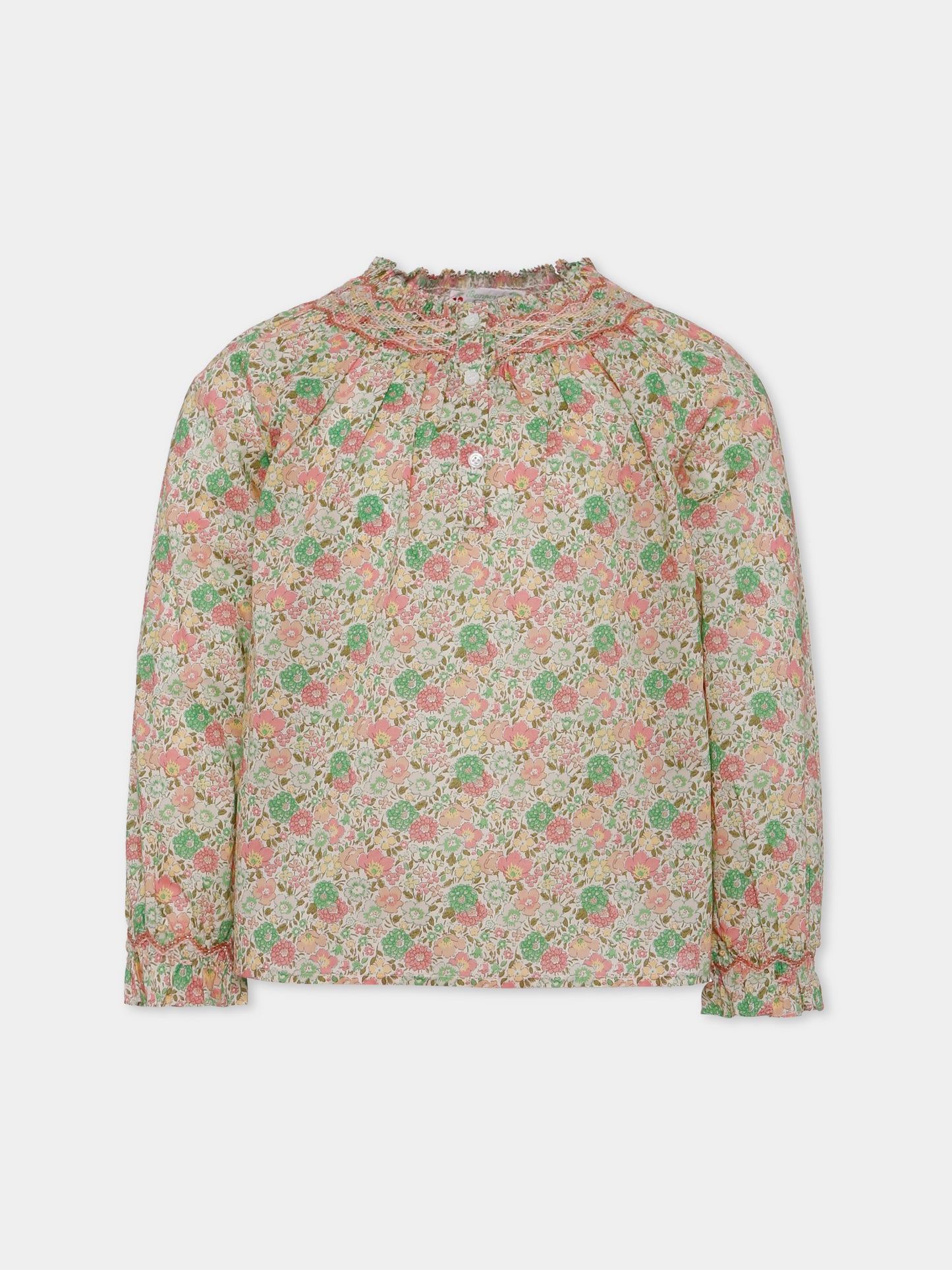 Camicia multicolor per bambina con stampa floreale,Bonpoint,W05GBLW00002 521