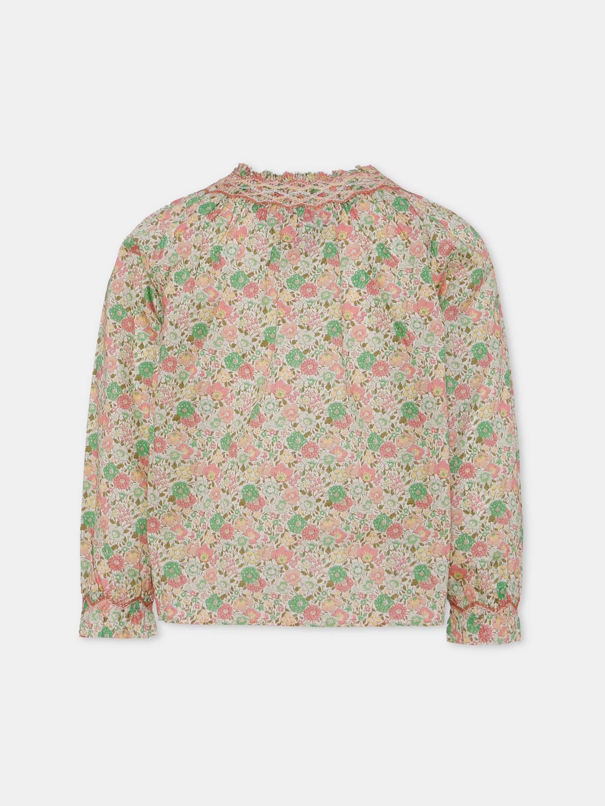 Camicia multicolor per bambina con stampa floreale,Bonpoint,W05GBLW00002 521