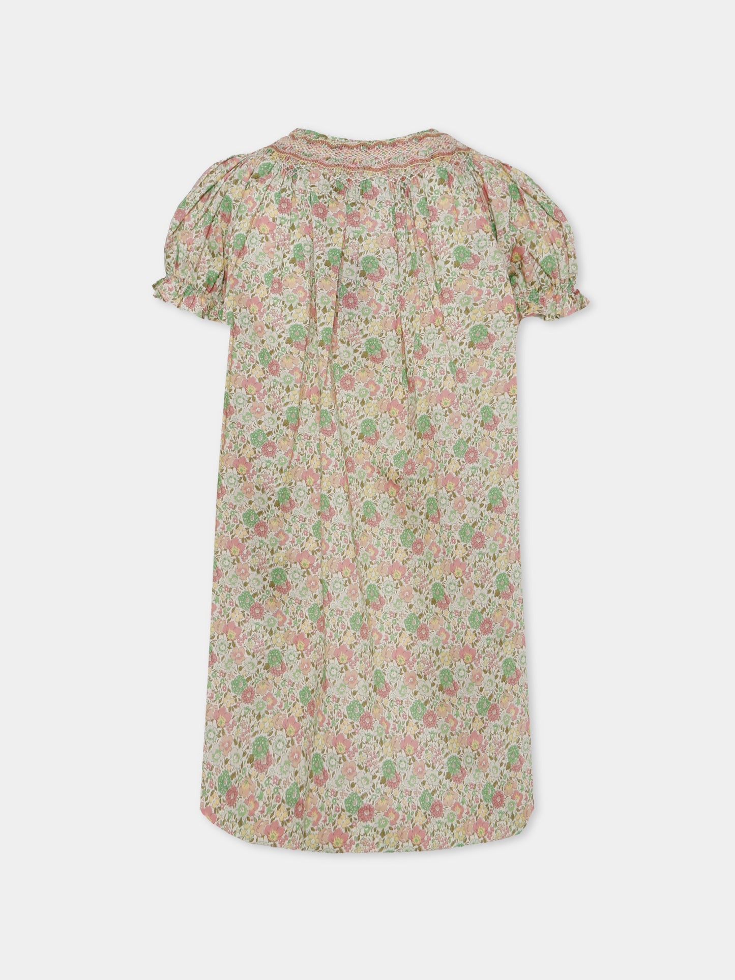 Vestito multicolor per bambina con stampa floreale,Bonpoint,W05GDRW00071 521