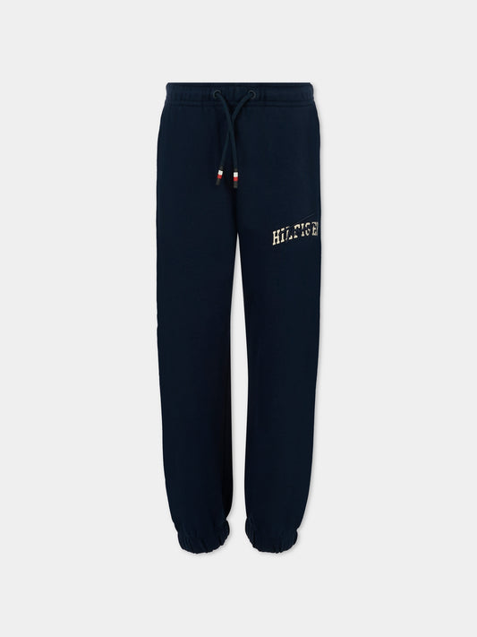 Pantaloni blu per bambino con logo,Tommy Hilfiger Junior,25CTHKB0KB09695 C1G