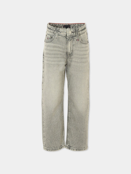 Jeans grigi per bambino con logo,Tommy Hilfiger Junior,25CTHKB0KB09705 1BY
