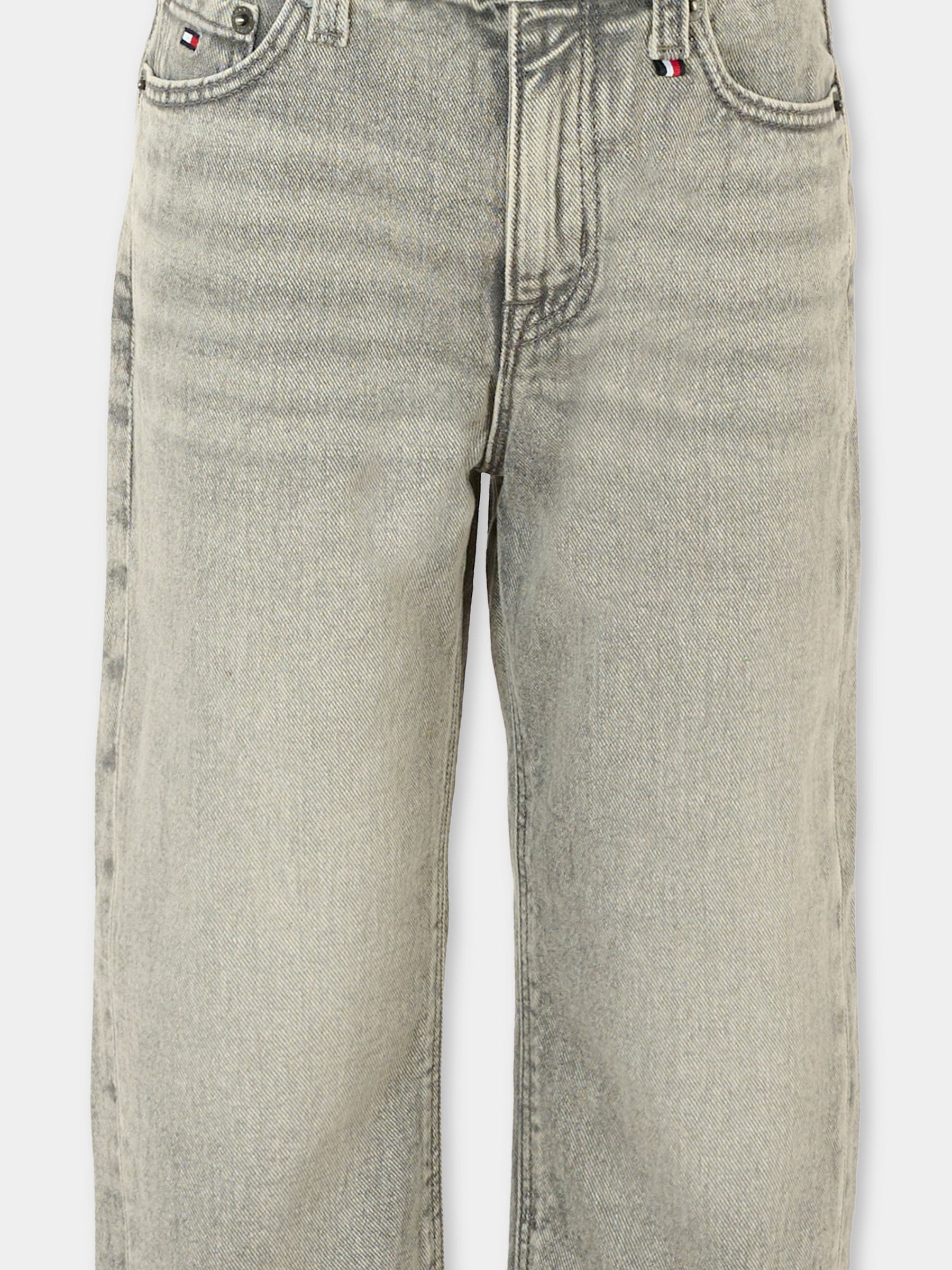 Jeans grigi per bambino con logo,Tommy Hilfiger Junior,25CTHKB0KB09705 1BY