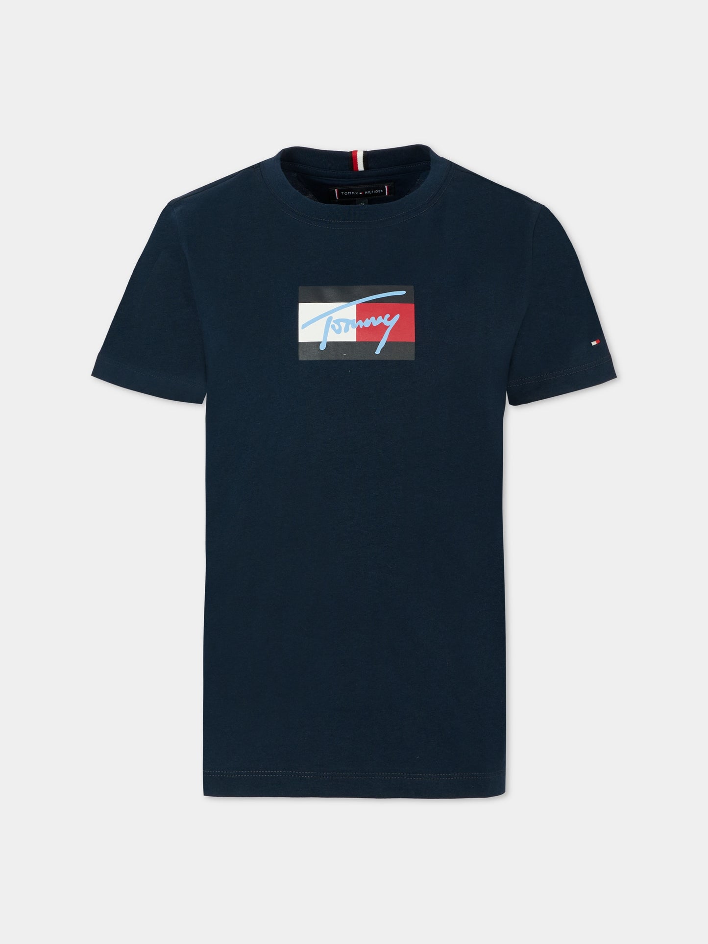 T-shirt blu per bambini con logo,Tommy Hilfiger Junior,25CTHKB0KB09725 C1G