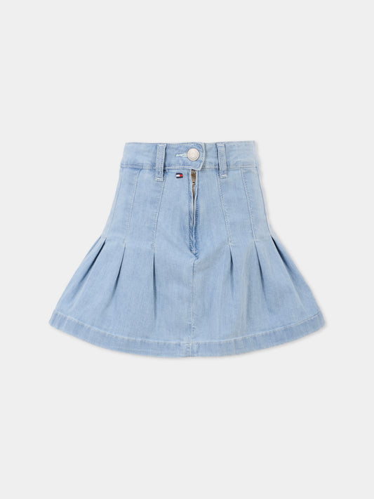 Gonna celeste per bambina con bandiera,Tommy Hilfiger Junior,25CTHKG0KG08743 1AA