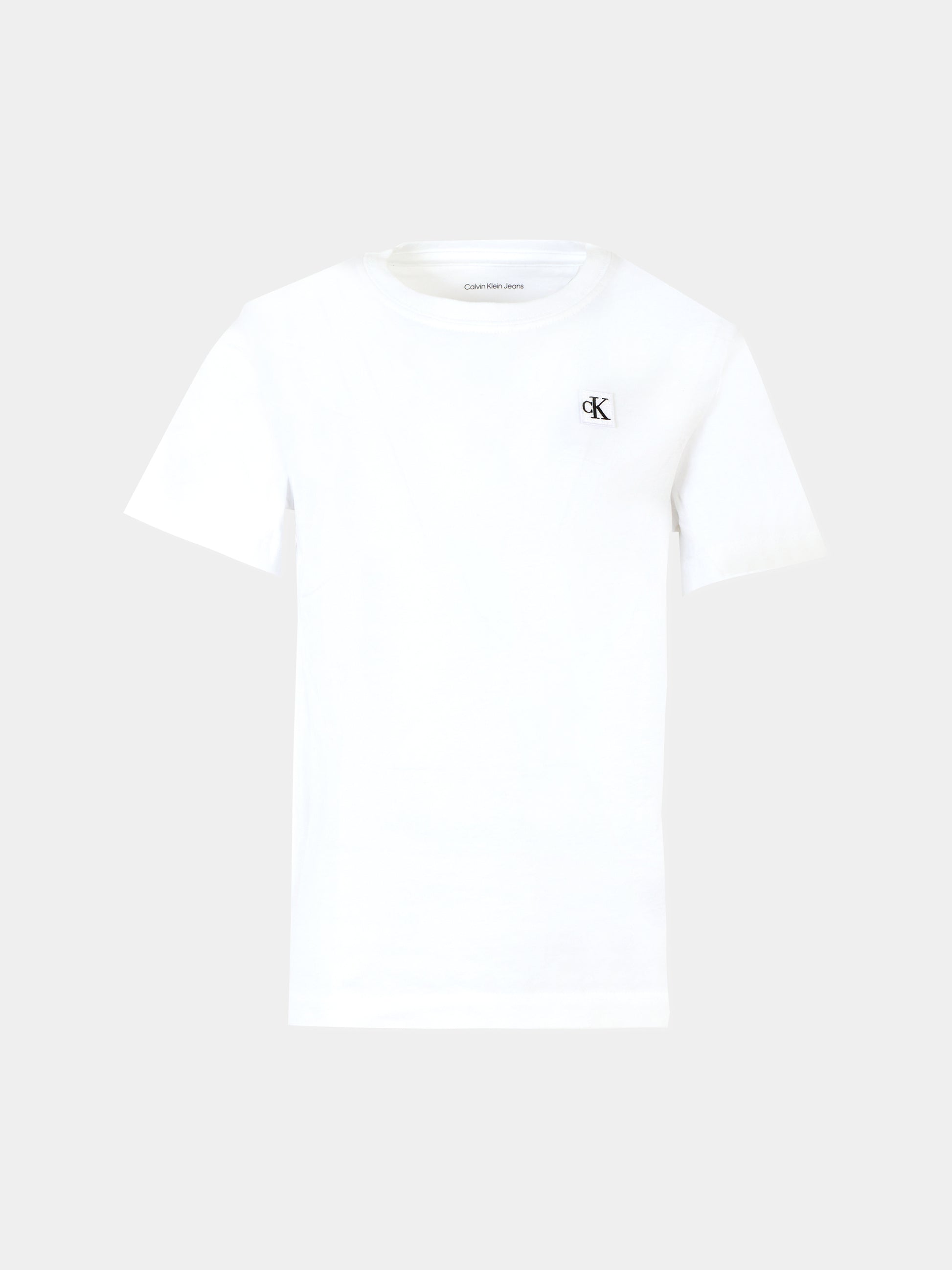 T-shirt bianca per bambini con patch,Calvin Klein Kids,25CCKIU0IU00543 YAF