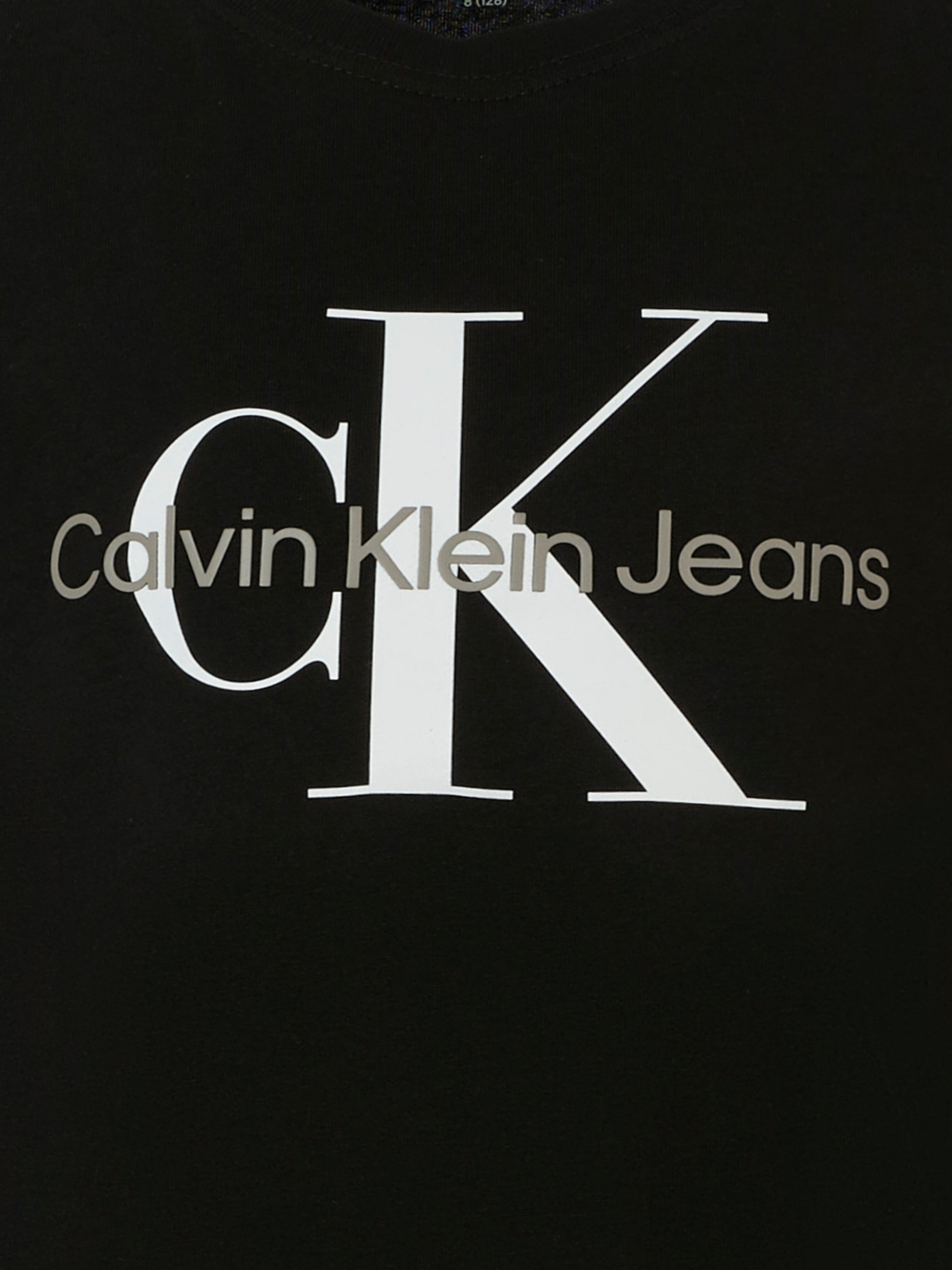 T-shirt nera per bambini con logo bianco,Calvin Klein Kids,25CCKIU0IU00676 BEH