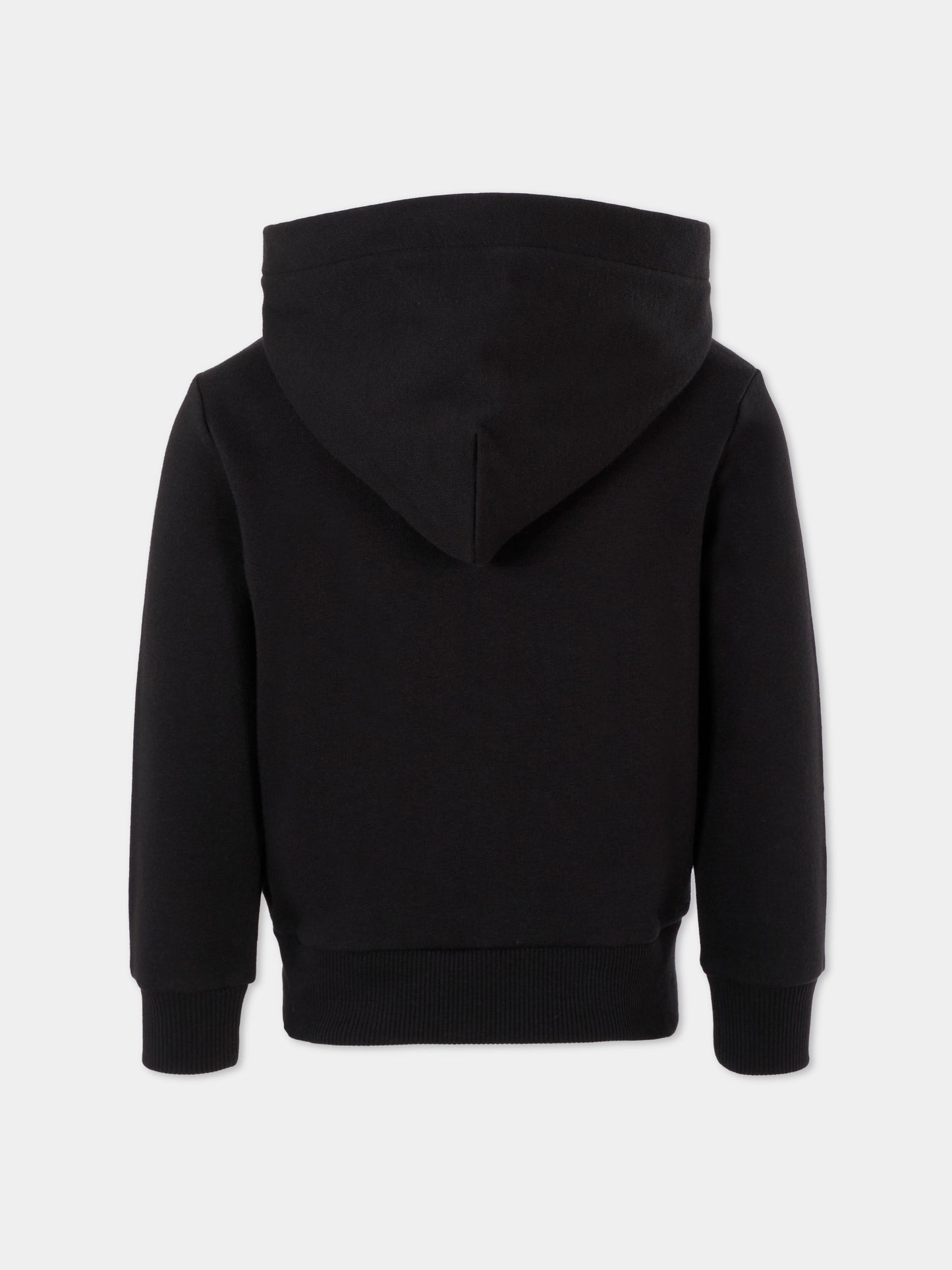 Felpa nera per bambini con patch logato,Calvin Klein Kids,25CCKIU0IU00707 BEH