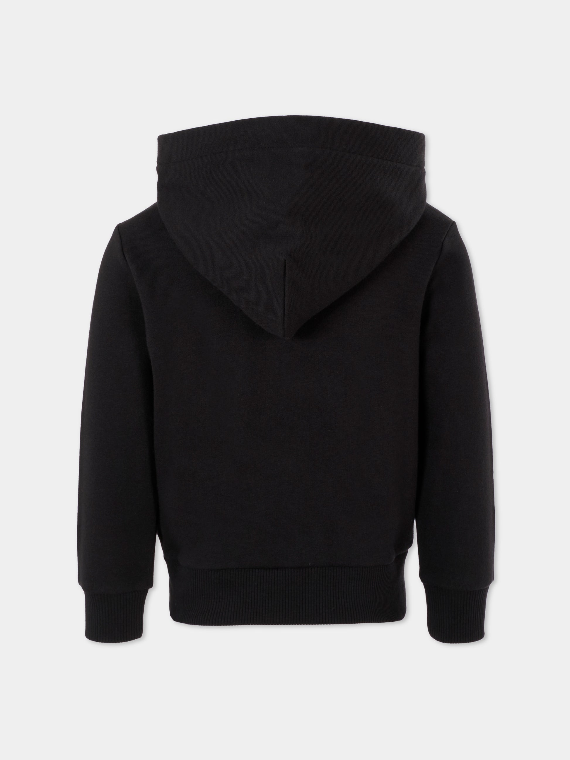 Felpa nera per bambini con patch logato,Calvin Klein Kids,25CCKIU0IU00707 BEH