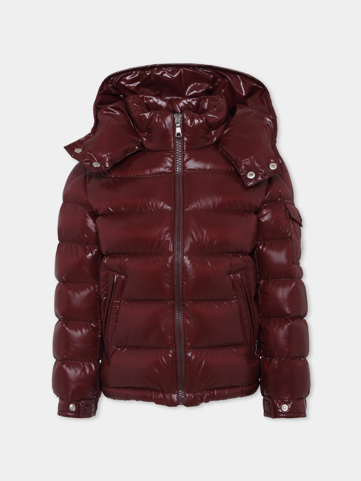 Piumino Maya bordeaux per bambino con logo,Moncler Kids,K2954 - 1A12520 - 68950 464