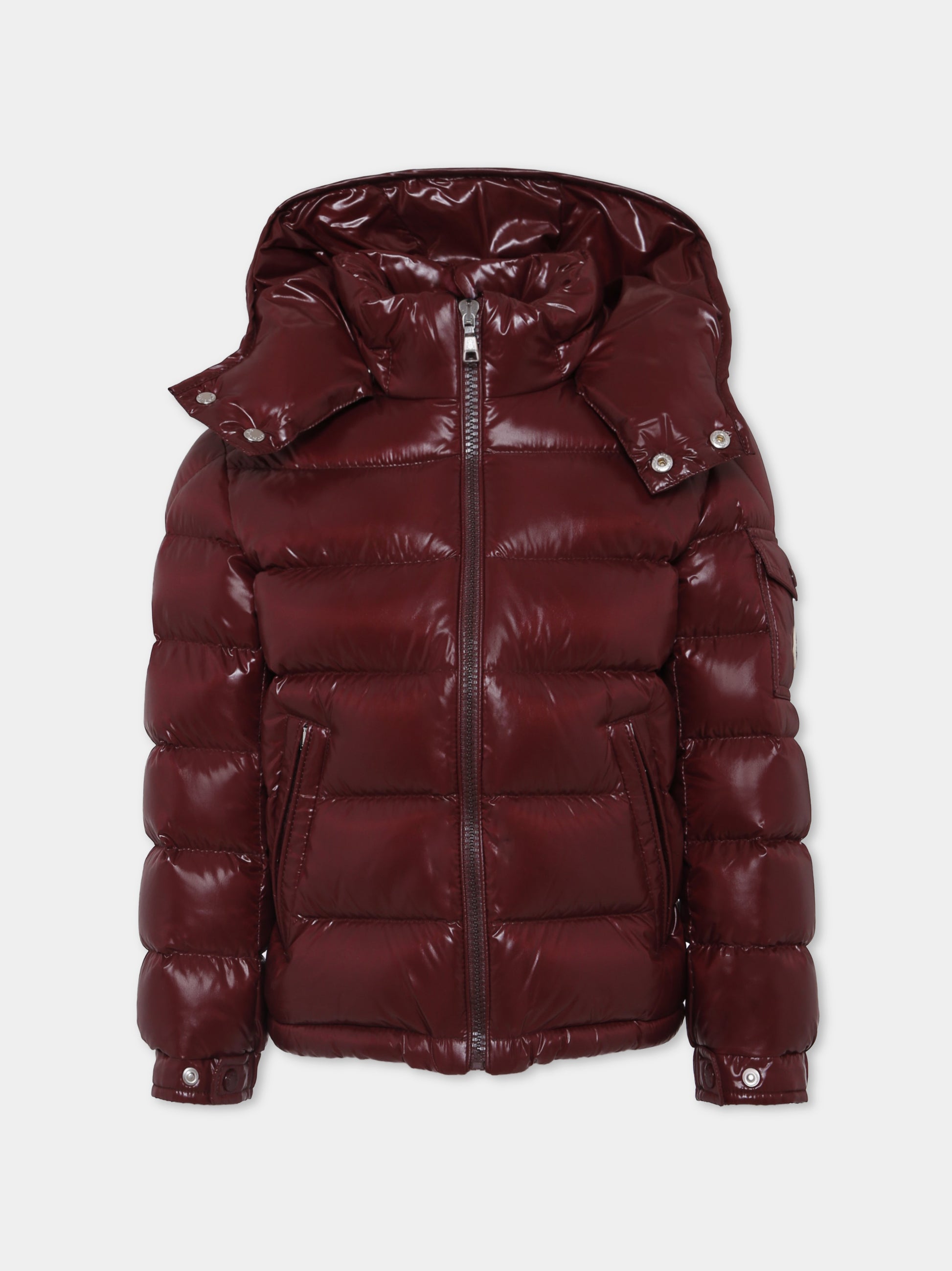 Piumino Maya bordeaux per bambino con logo,Moncler Kids,K2954 - 1A12520 - 68950 464