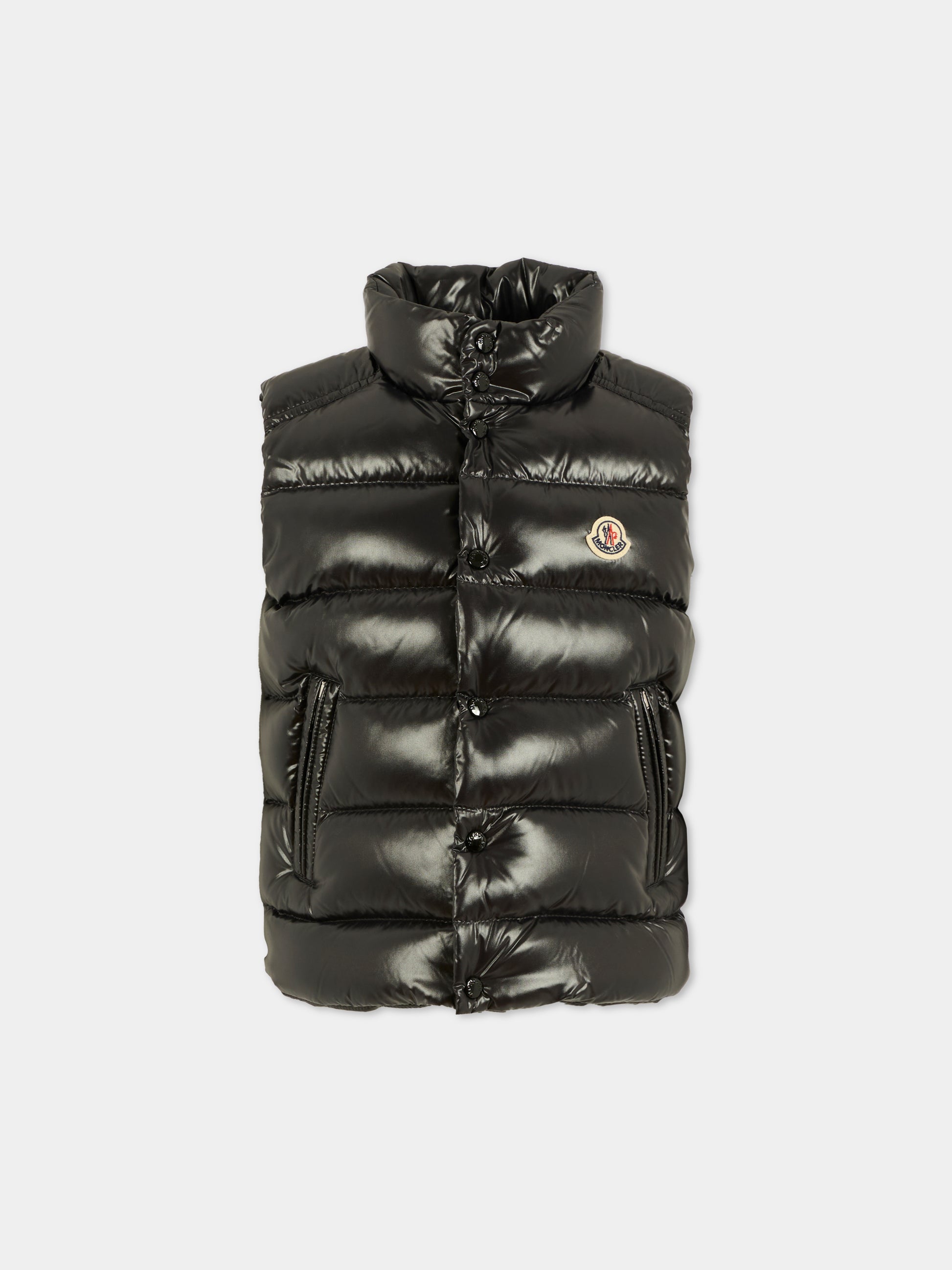 Gilet ''Tib'' nero per bambino con patch,Moncler Kids,K2954 - 1A12620 - 68950 999