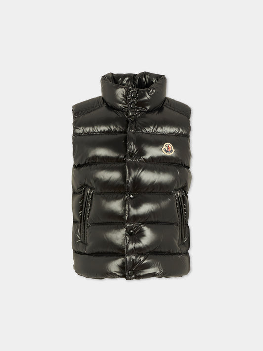 Gilet ''Tib'' nero per bambino con patch,Moncler Kids,K2954 - 1A12620 - 68950 999