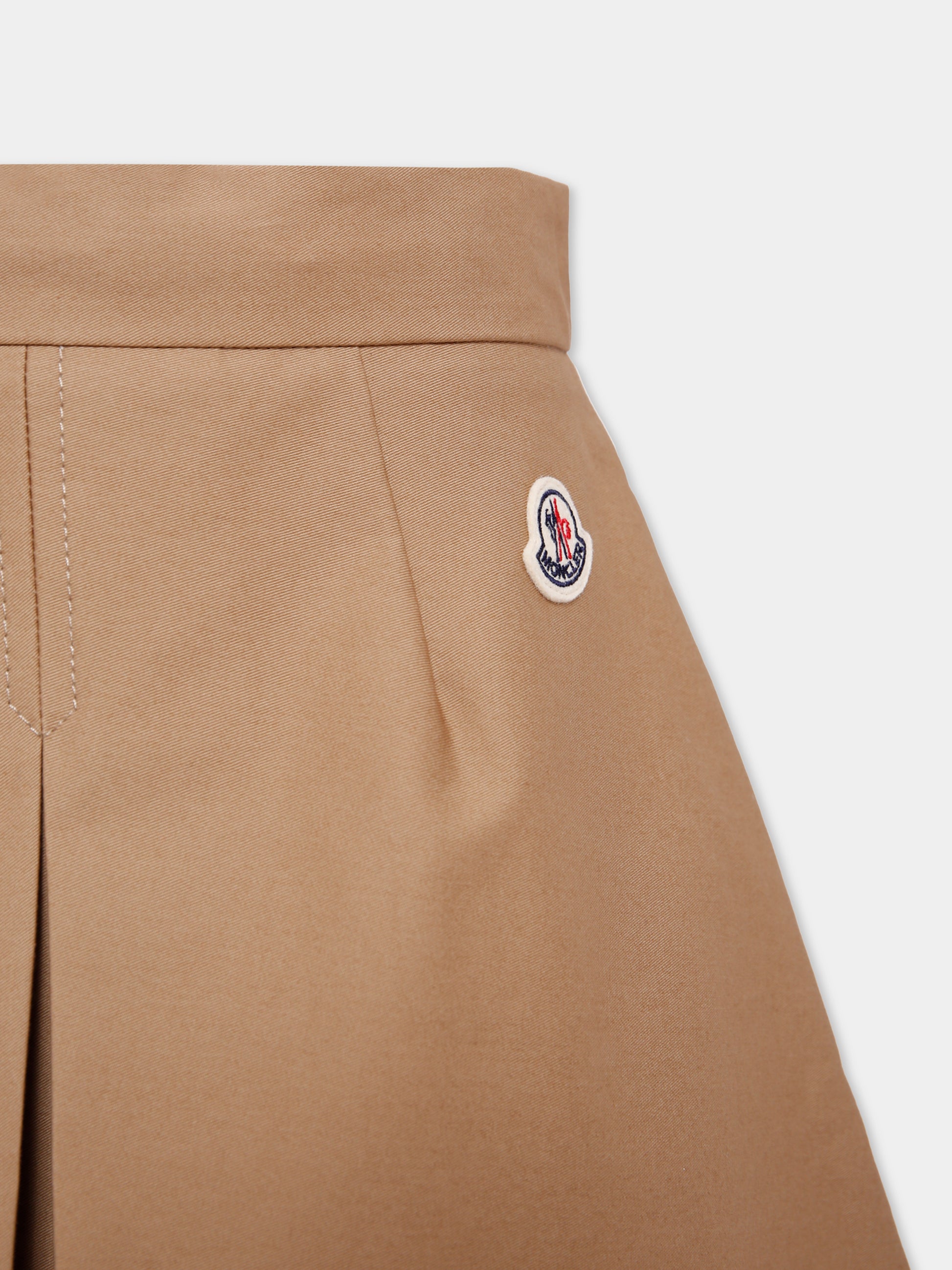 Gonna beige per bambina con logo,Moncler Kids,K2954 - 2D00003 - 598OP 209