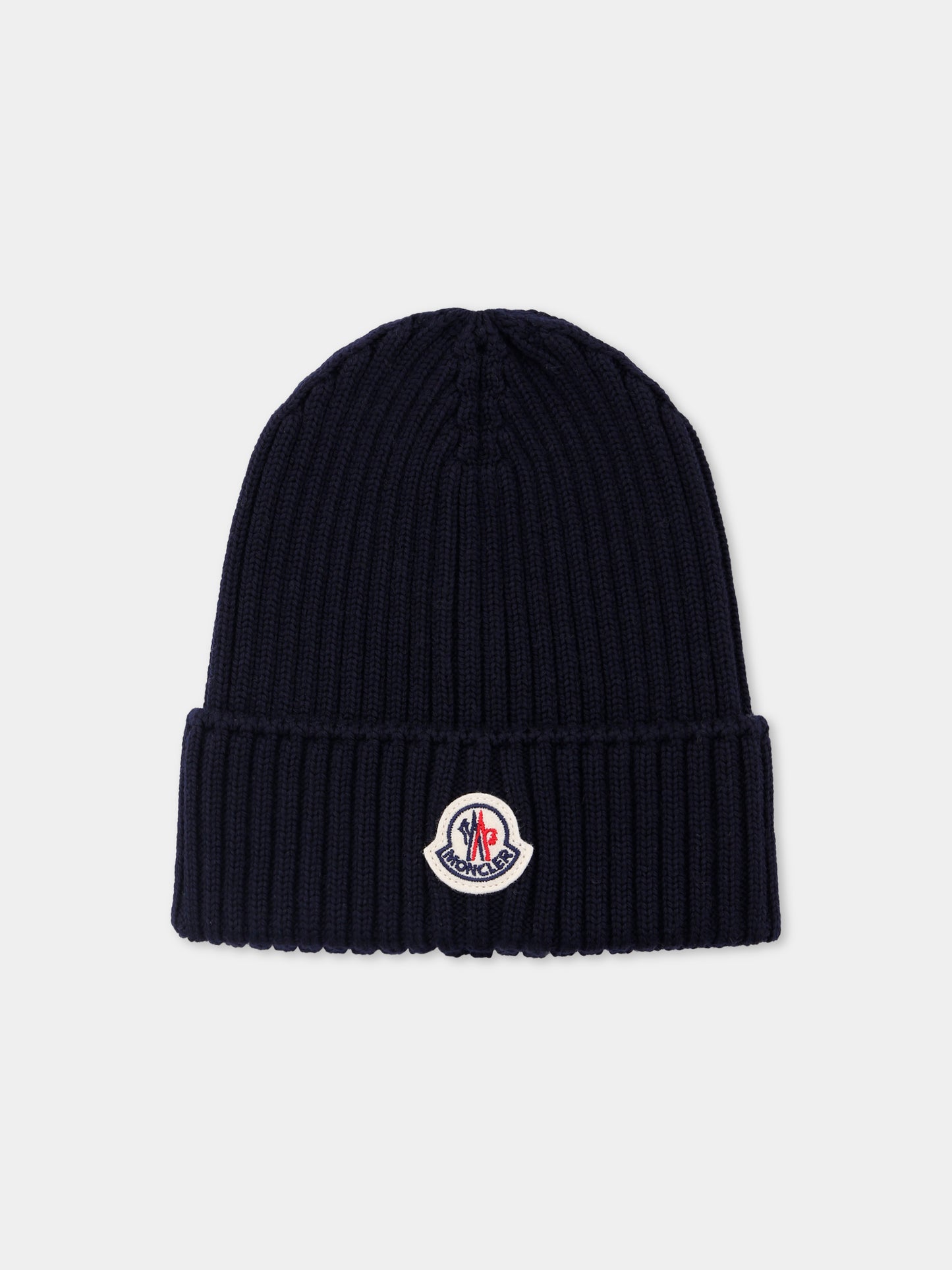 Berretto blu per bambini con logo,Moncler Kids,K2954 - 3B00009 - M1131 742