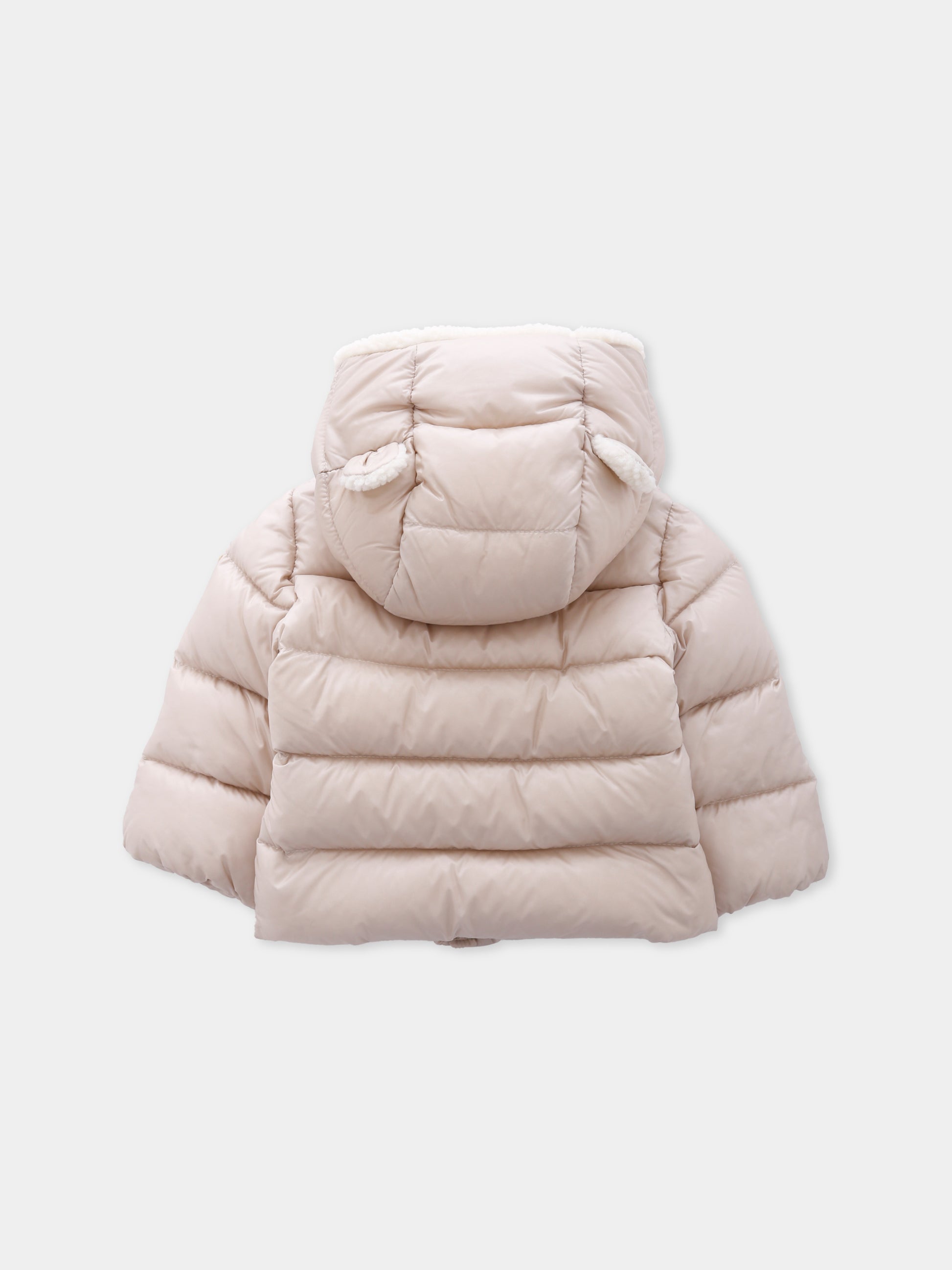 Piumino Borgan beige per neonati con logo,Moncler Kids,K2951 - 1A00011 - 597YF 268