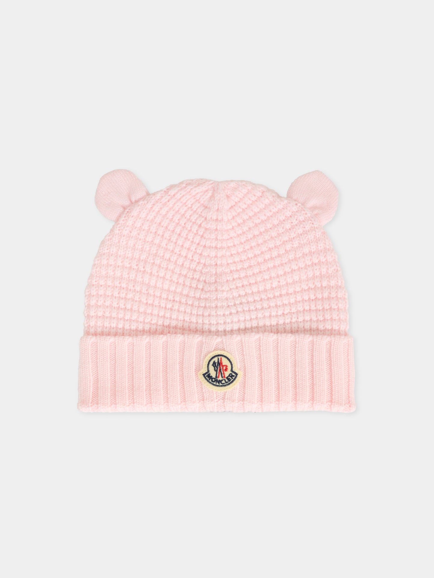 Berretto rosa per neonata con logo,Moncler Kids,K2951 - 3B00008 - M1131 506