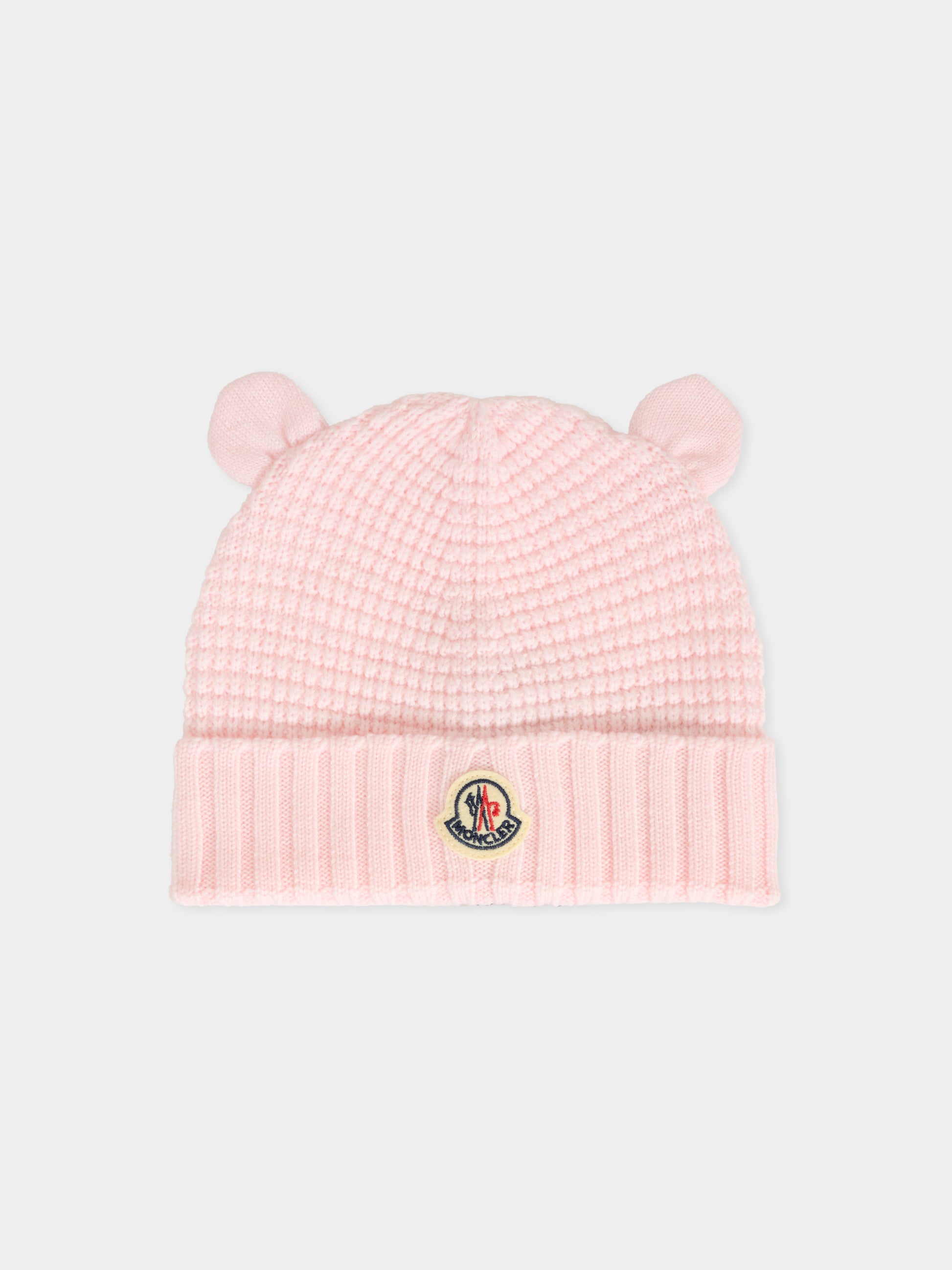 Berretto rosa per neonata con logo,Moncler Kids,K2951 - 3B00008 - M1131 506