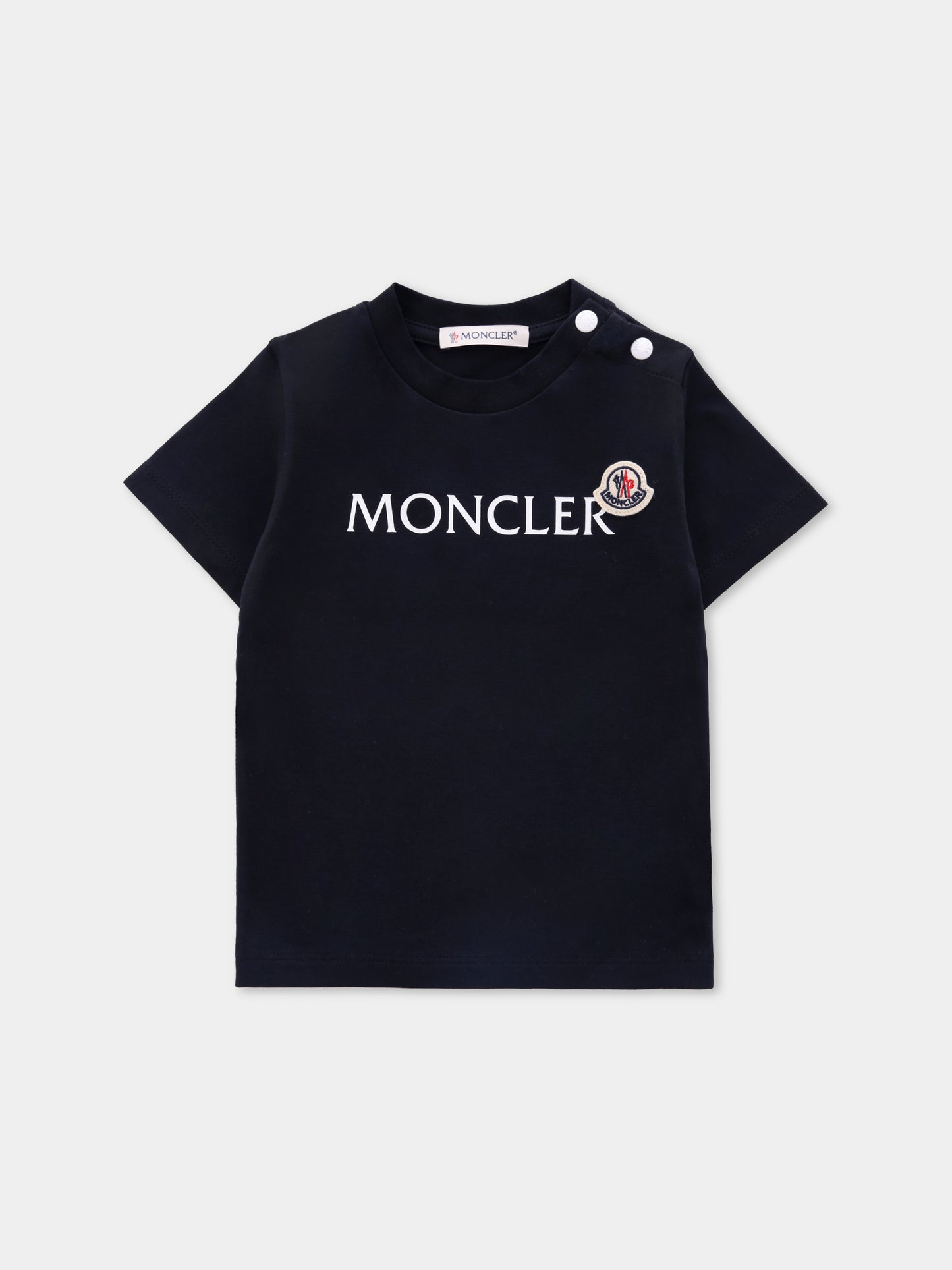 T-shirt blu per neonato con logo,Moncler Kids,K2951 - 8C00006 - 89AUM 778