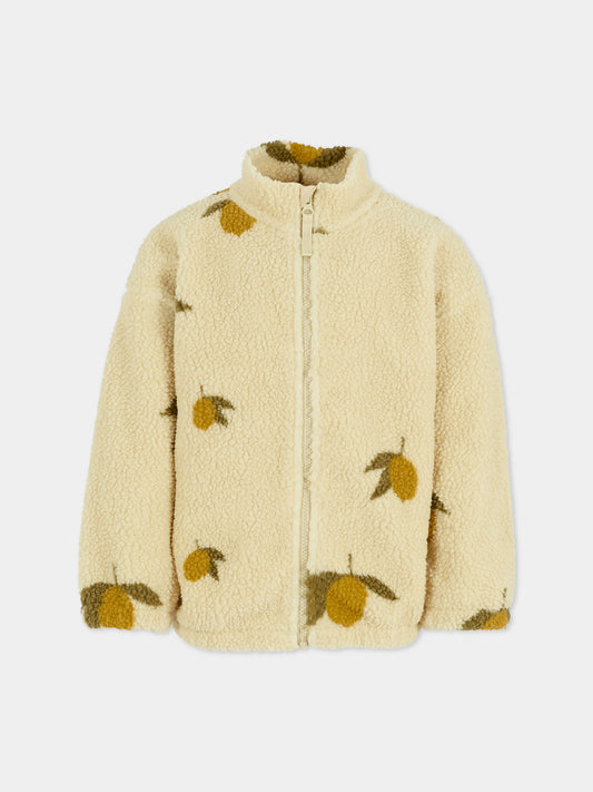 Ecopelliccia avorio per bambini con limoni,Konges Sløjd,KS103479 MON GRAND CITRON