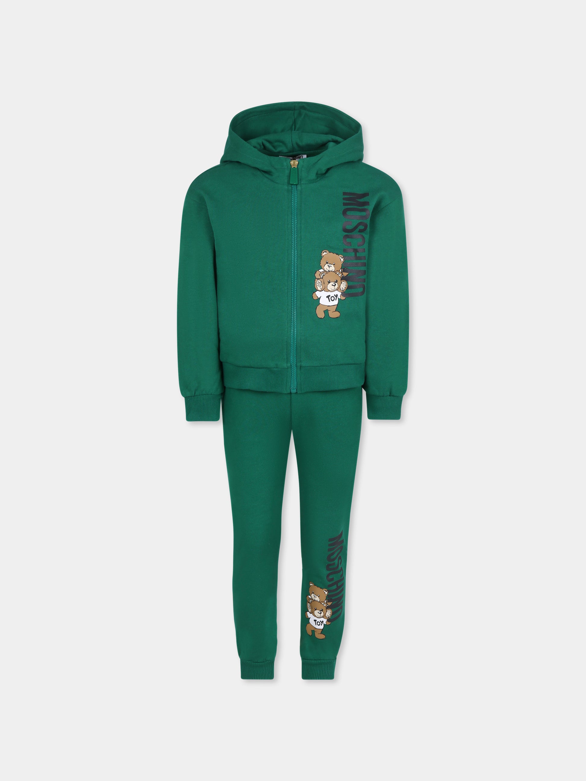 Completo verde per bambini con Teddy Bears,Moschino Kids,HUK03X LCA14 30139