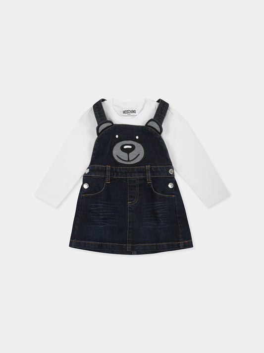 Completo multicolor per neonata con Teddy Bear,Moschino Kids,MDK034 LXE48 10101