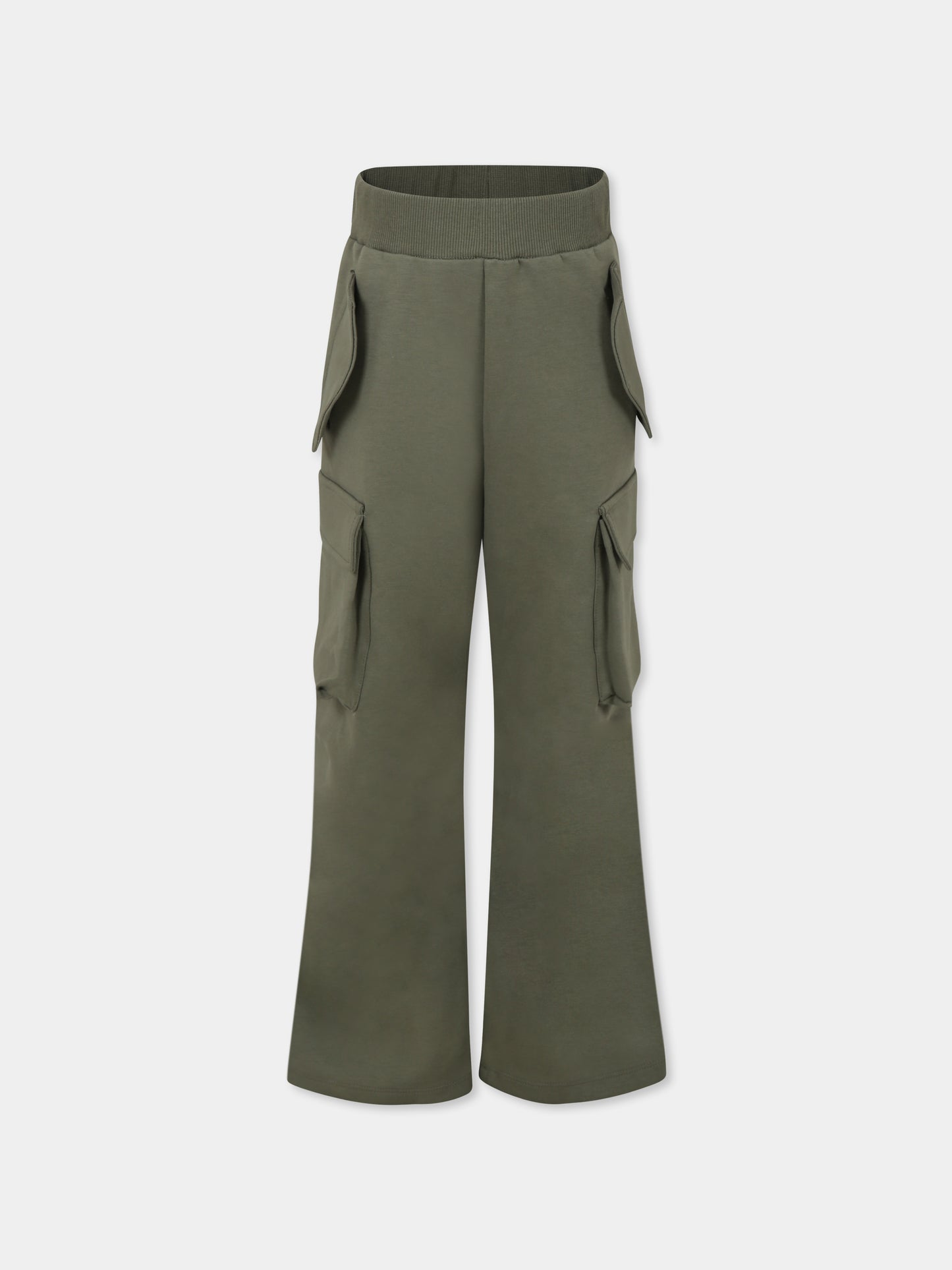 Pantaloni cargo verdi per bambini con patch logato,Laneus Kids,F5LKJUFP076 269