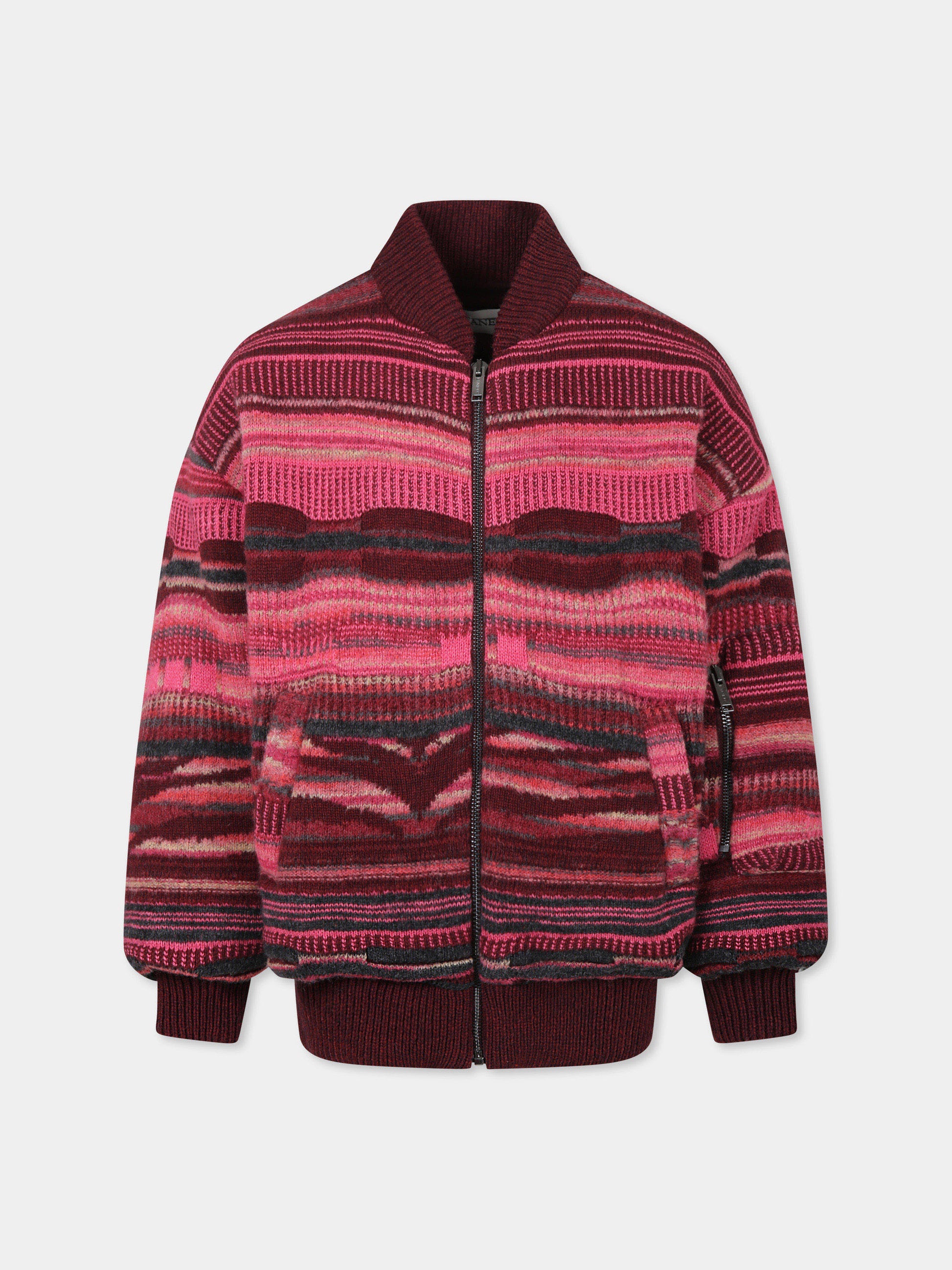 Bomber multicolor per bambina con patch logato,Laneus Kids,F5LKJGKJ062 039