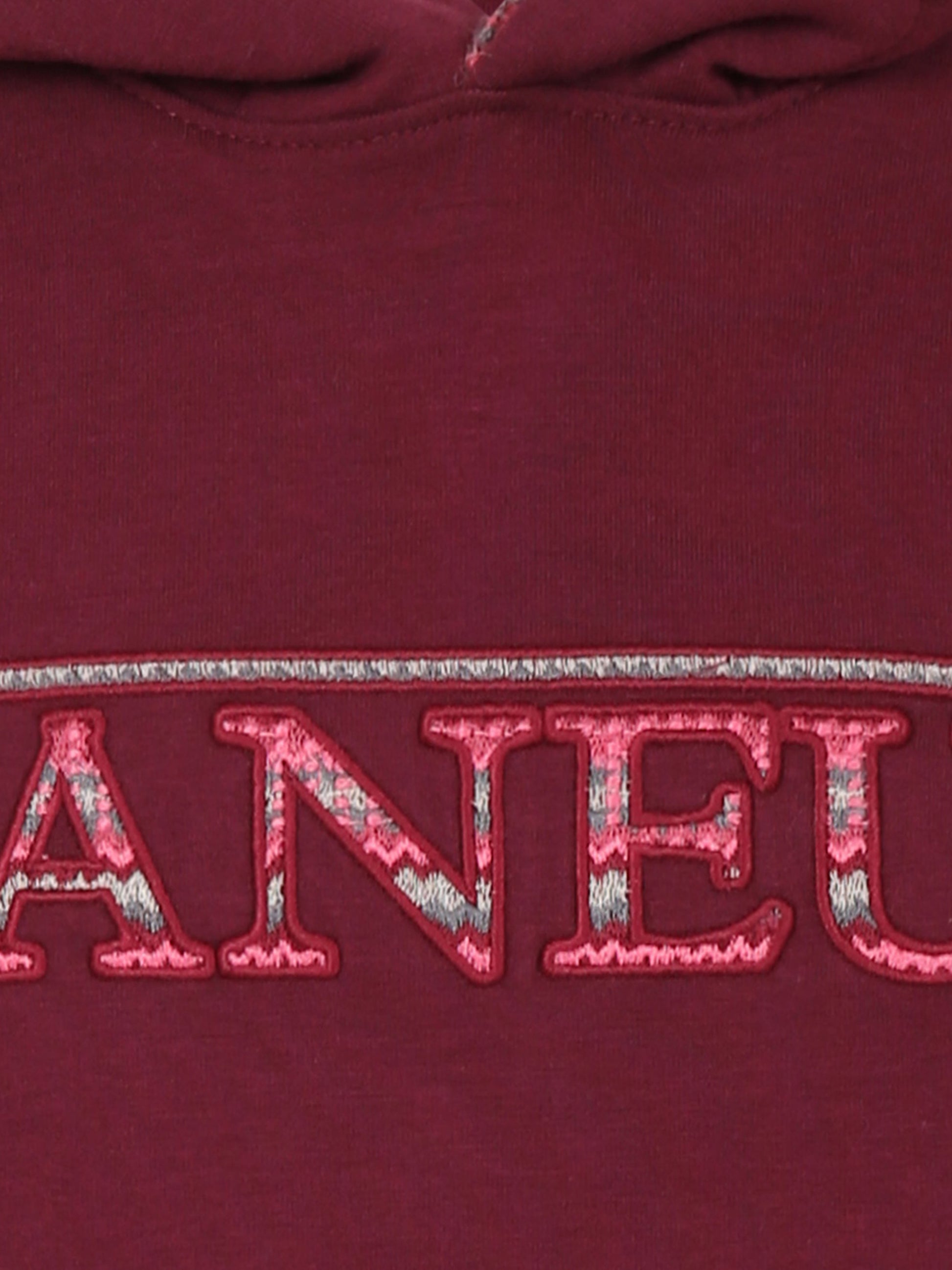 Felpa bordeaux per bambini con logo ricamato,Laneus Kids,F5LKJUHS073 039