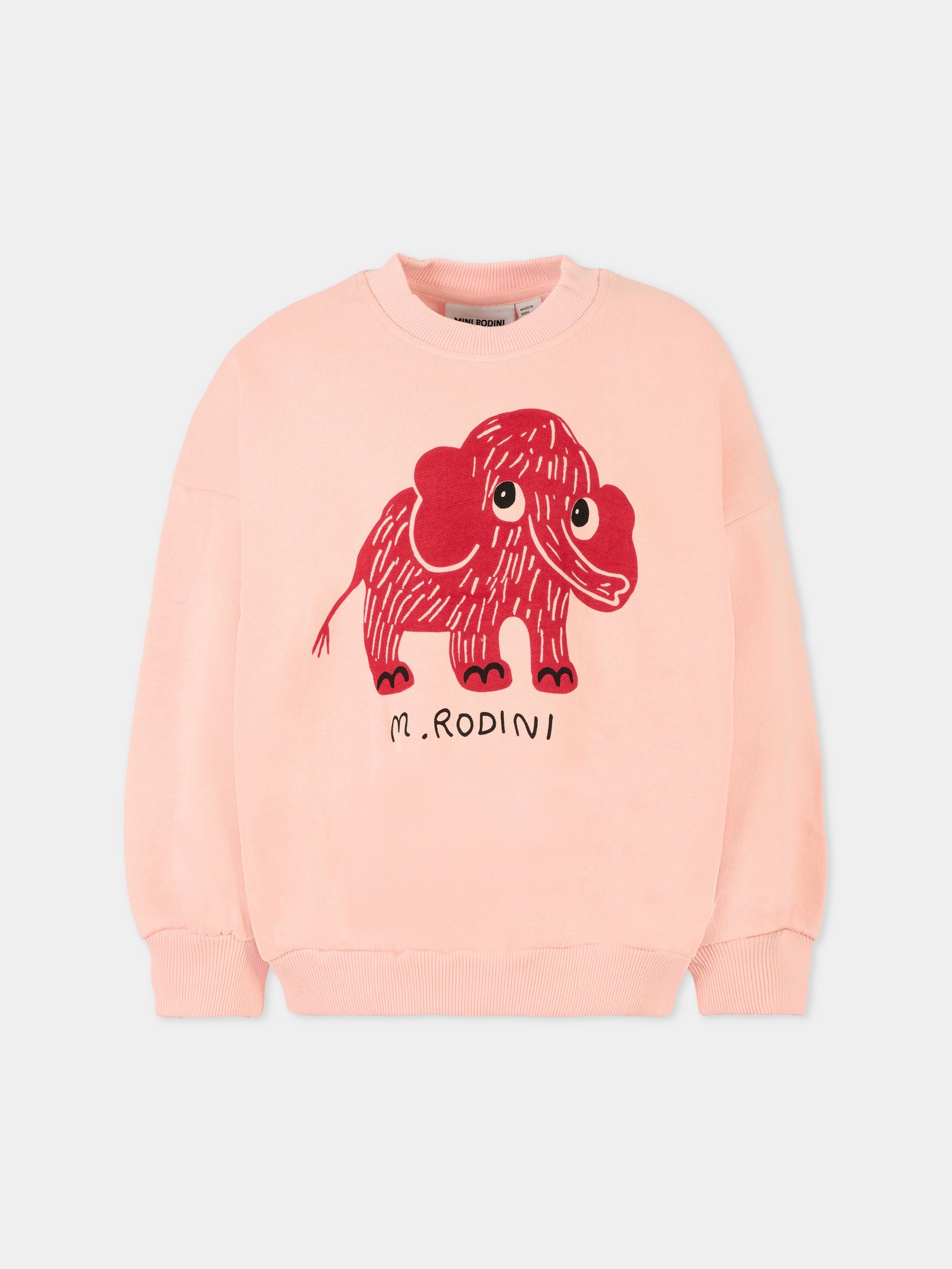 Felpa rosa per bambina con elefante,Mini Rodini,2572010528