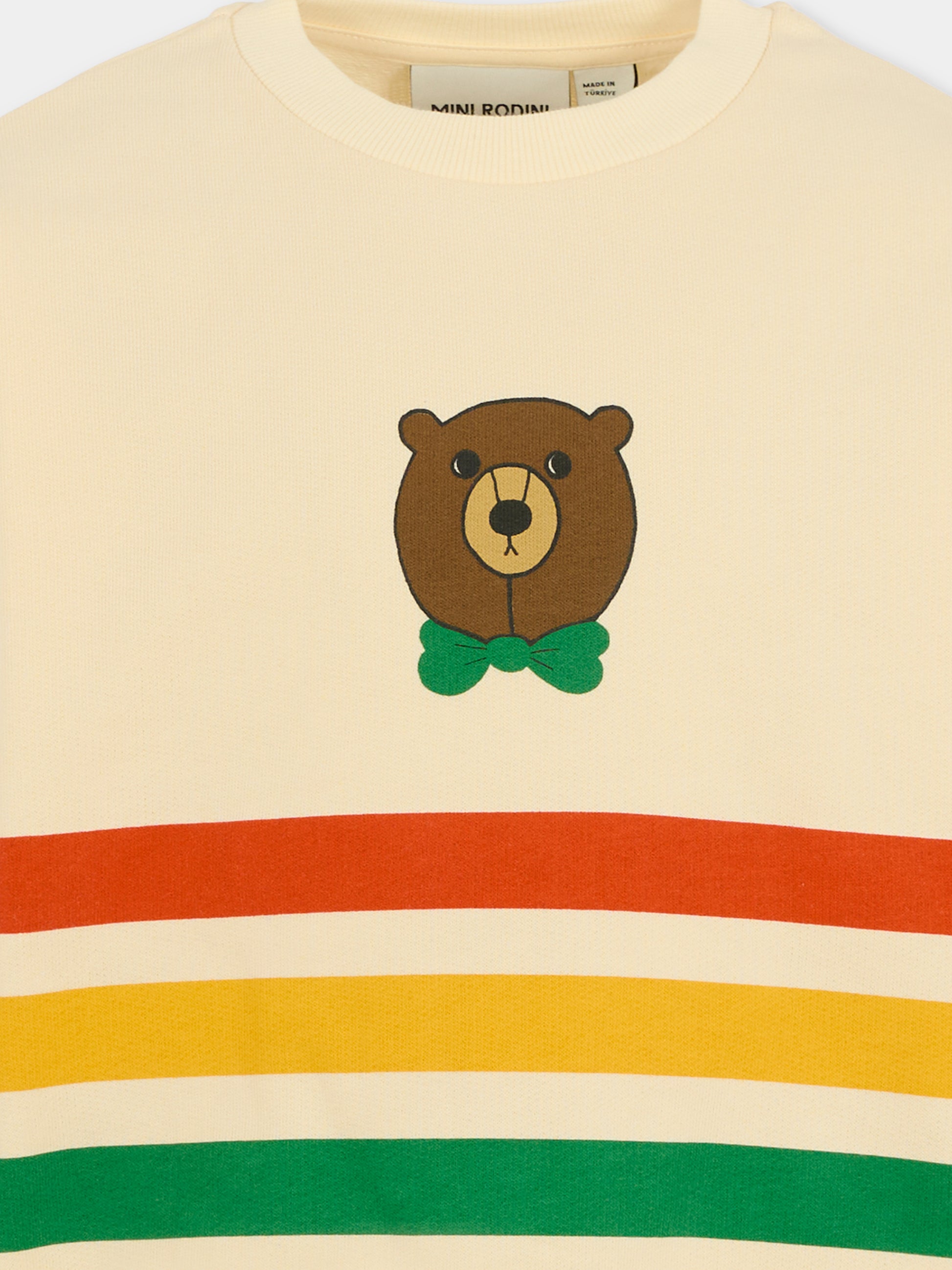 Felpa avorio per bambini con orso,Mini Rodini,2572015111